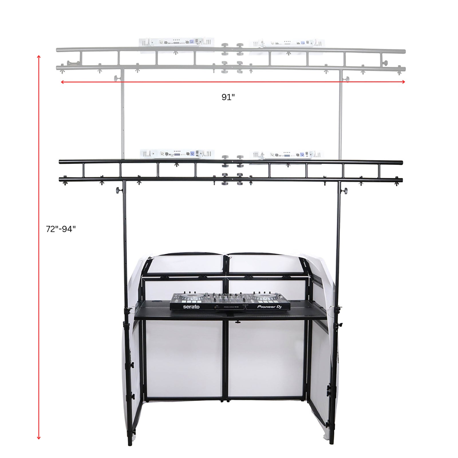 ProX XF-MESAMK2TRUSSPKG, MESA & MESA Truss Package Full DJ Workstation Includes Truss White & Black Scrims and Carry Bag by ProX Cases