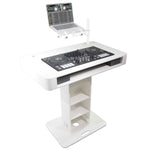 Prox Rev7 Control Tower Podium with Case DJ Package - White by ProX Cases
