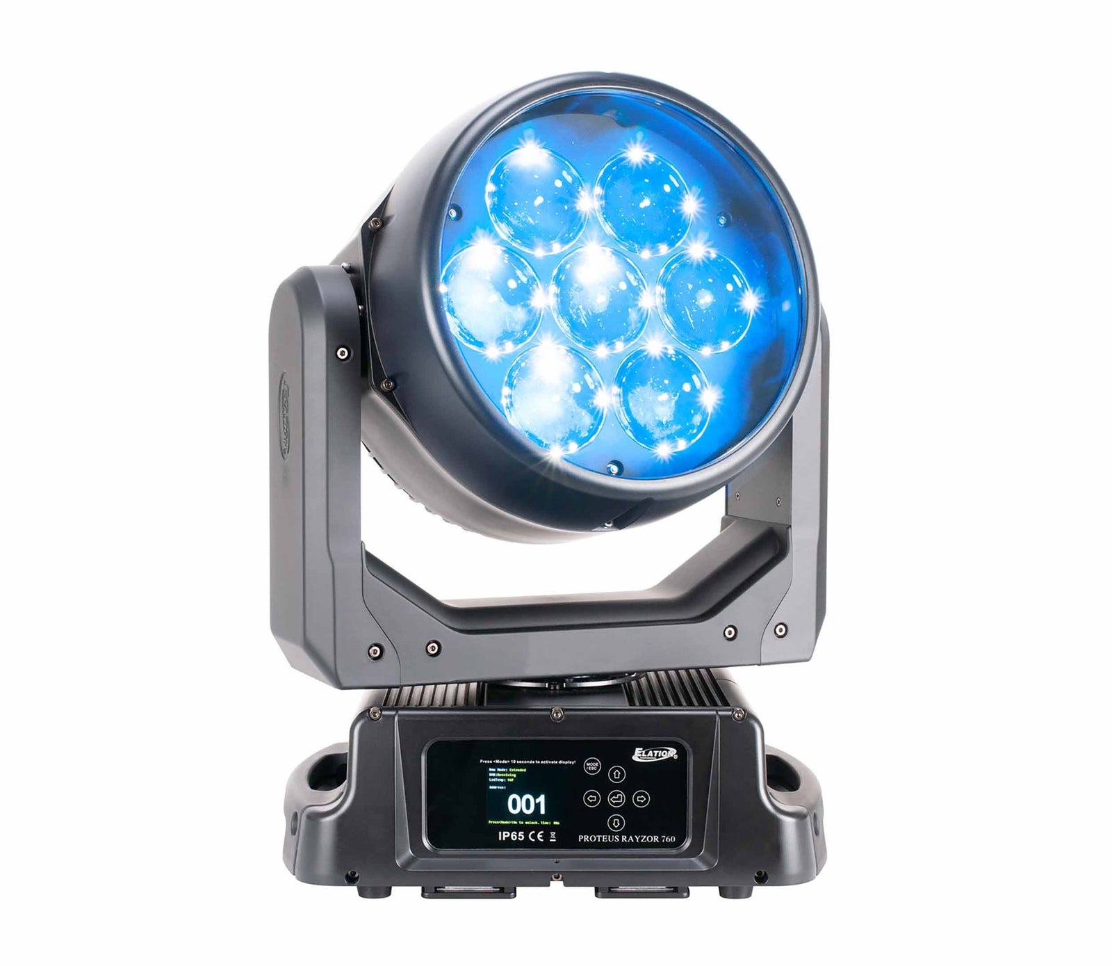 Elation Proteus Rayzor 760, IP65 Wash Fixture with SparkLED Effect and 7x 60W RGBW LEDs by Elation