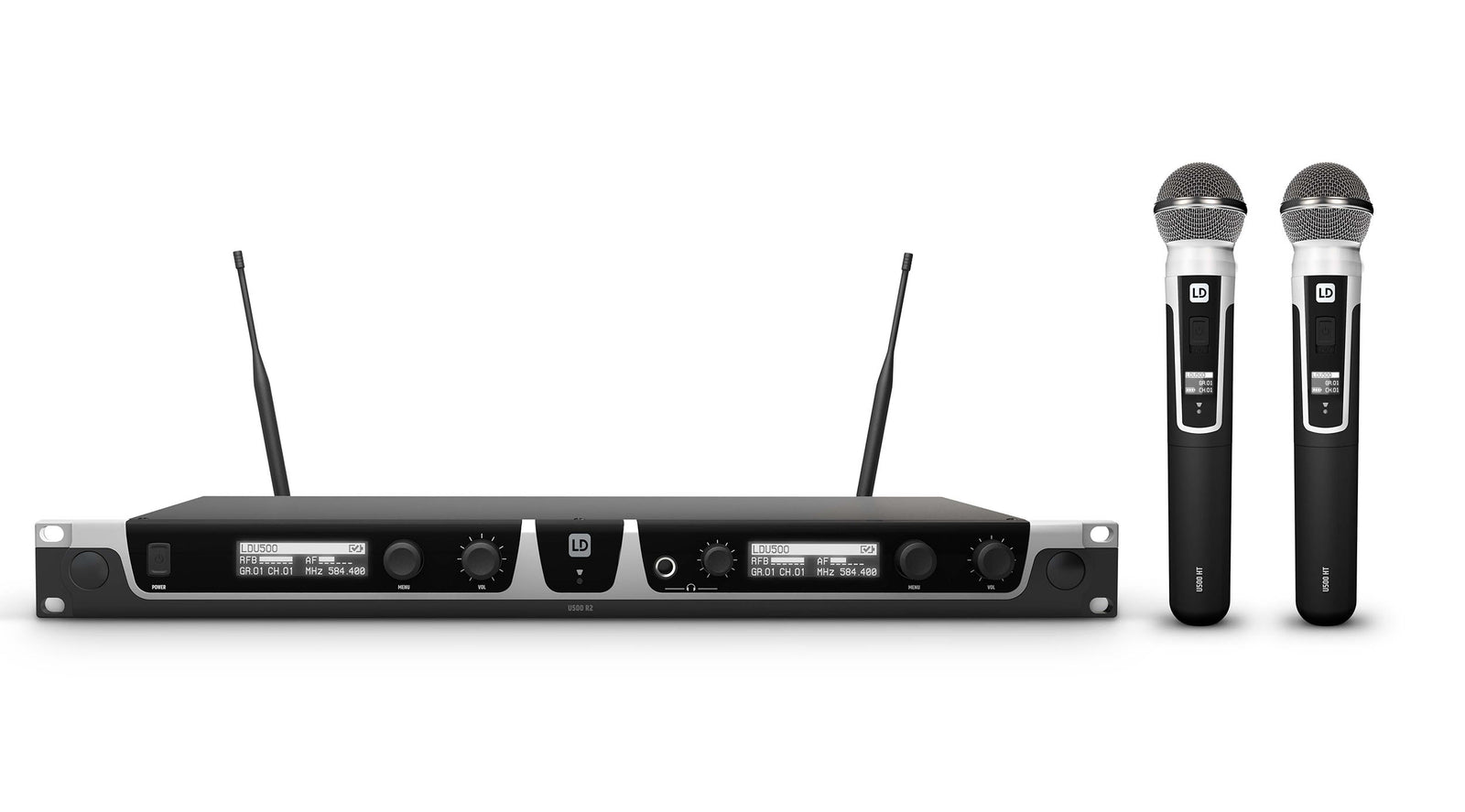 LD Systems U504.7 HHD 2 US, Dual - Wireless Microphone System with 2 x Dynamic Handheld Microphone - 470 - 490 MHz by LD Systems