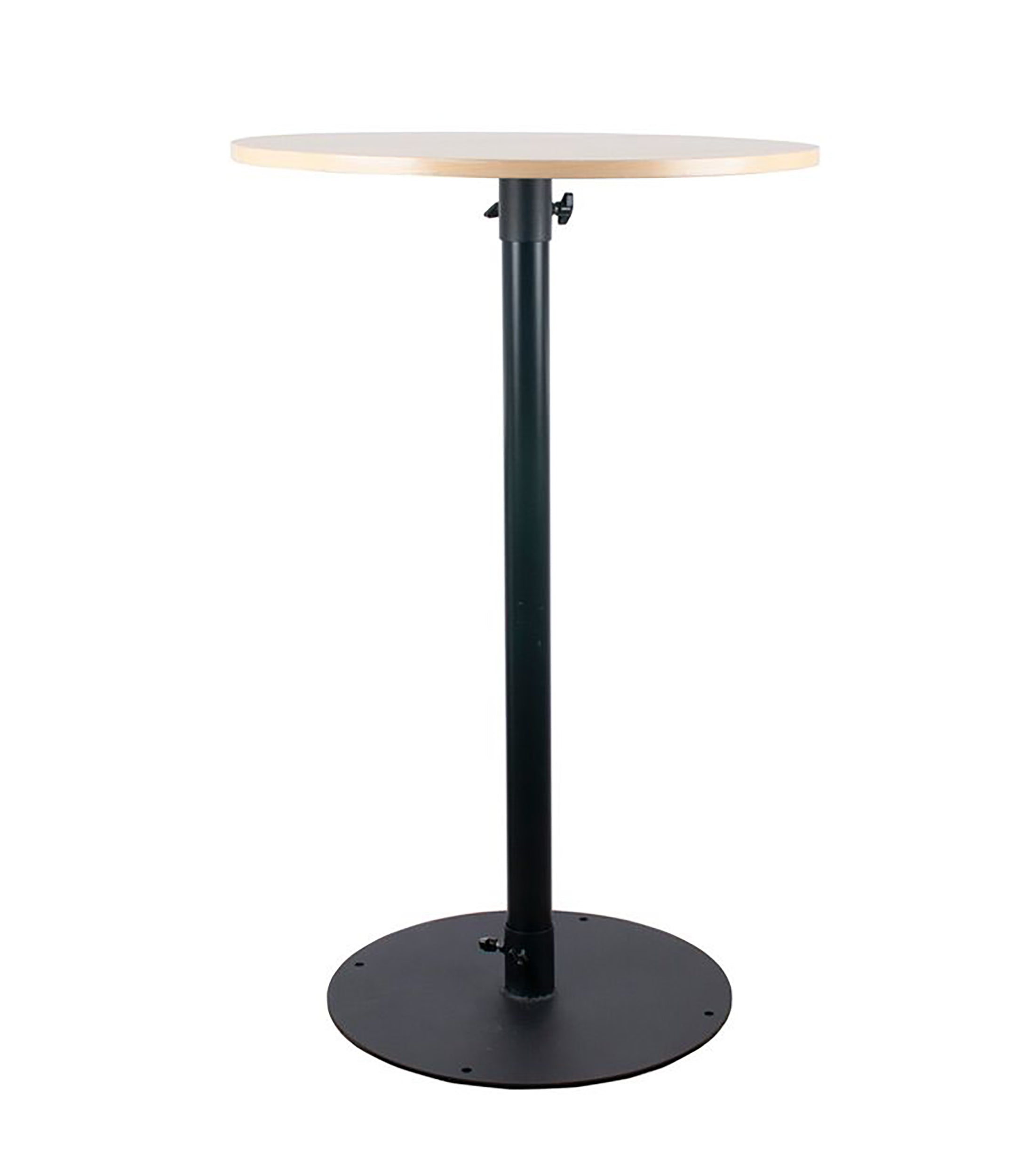 Eliminator Lighting Wooden Decor Cocktail Table with Heavy Duty Metal Base and Black Pole