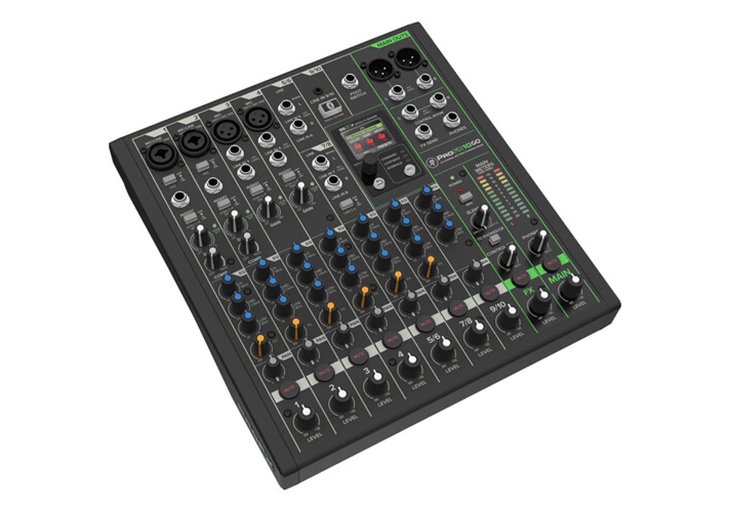 Mackie ProFX10GO, 10-Channel Battery-Powered Mixer with FX, USB, and Bluetooth by Livid Instruments