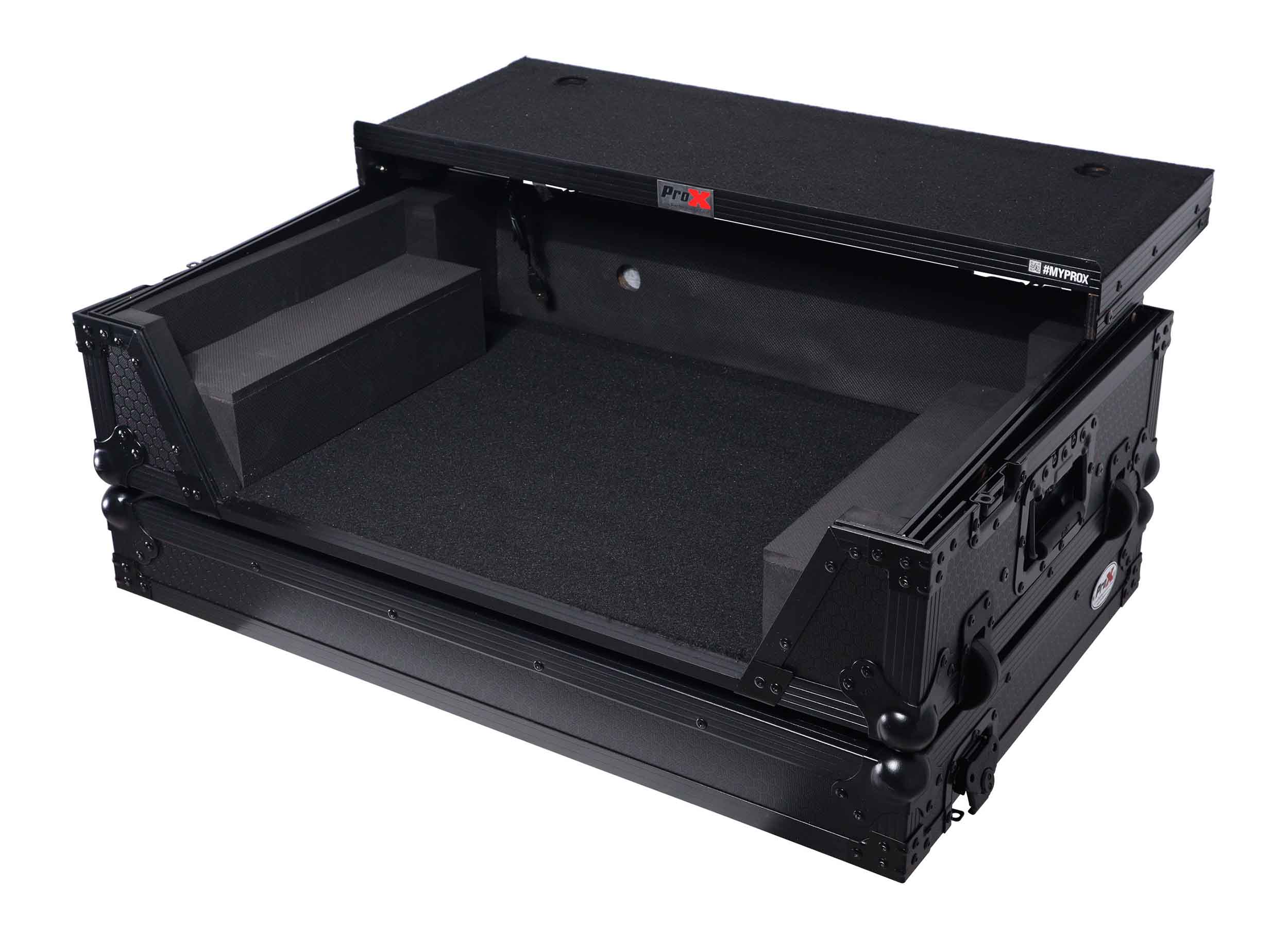 ProX XS-FLX102U WLTBL LED, Flight Style Road Case for Pioneer DDJ-GRV6 or DDJ-FLX10 DJ Controller with Laptop Shelf