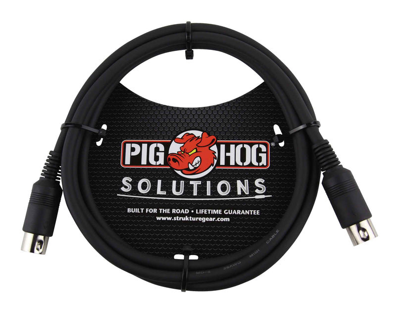 Pig Hog PMID06 5-Pin Black MIDI Cable - 6 FT by Pig Hog