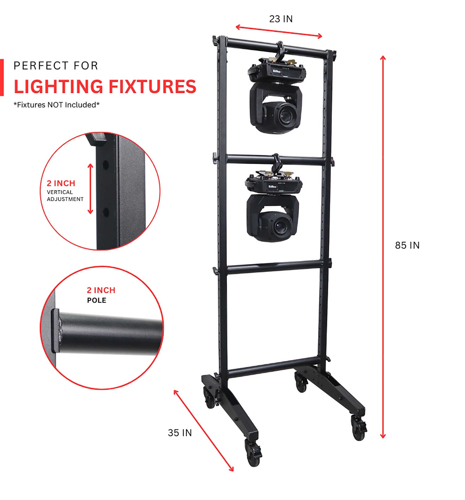 ProX X-ALTO7FT, 7FT Lighting Fixture Moving Head U-Grid Module with 4 Adjustable Bars by ProX Cases