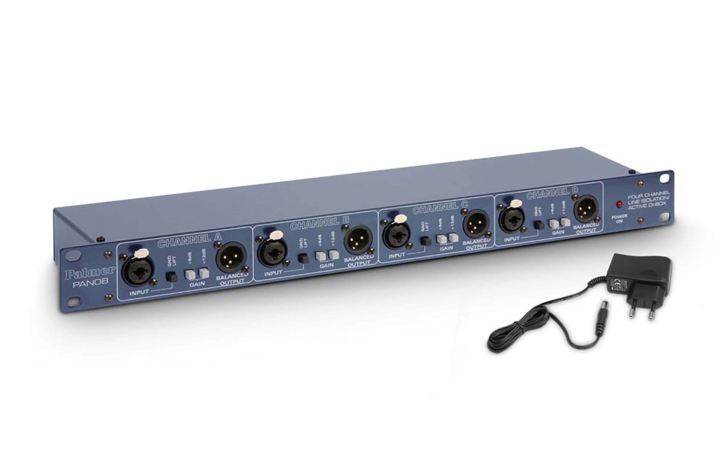 Palmer PAN 08 19" DI/Line Isolation Box 4 Channels Active by Palmer