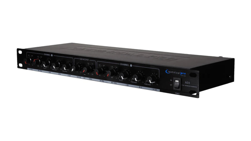 Technical Pro XO3, 3 Way Crossover with Subwoofer Output - 20Hz-25kHz±1dB by Technical Pro