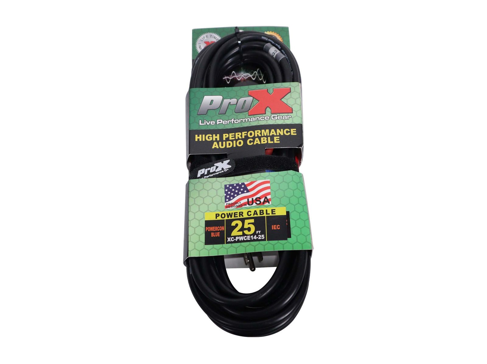 ProX XC-PWCE14-25, 14 AWG High Performance NEMA 5-15 Edison to Blue Male Power Connection Power Cord - 25 Feet by ProX Cases