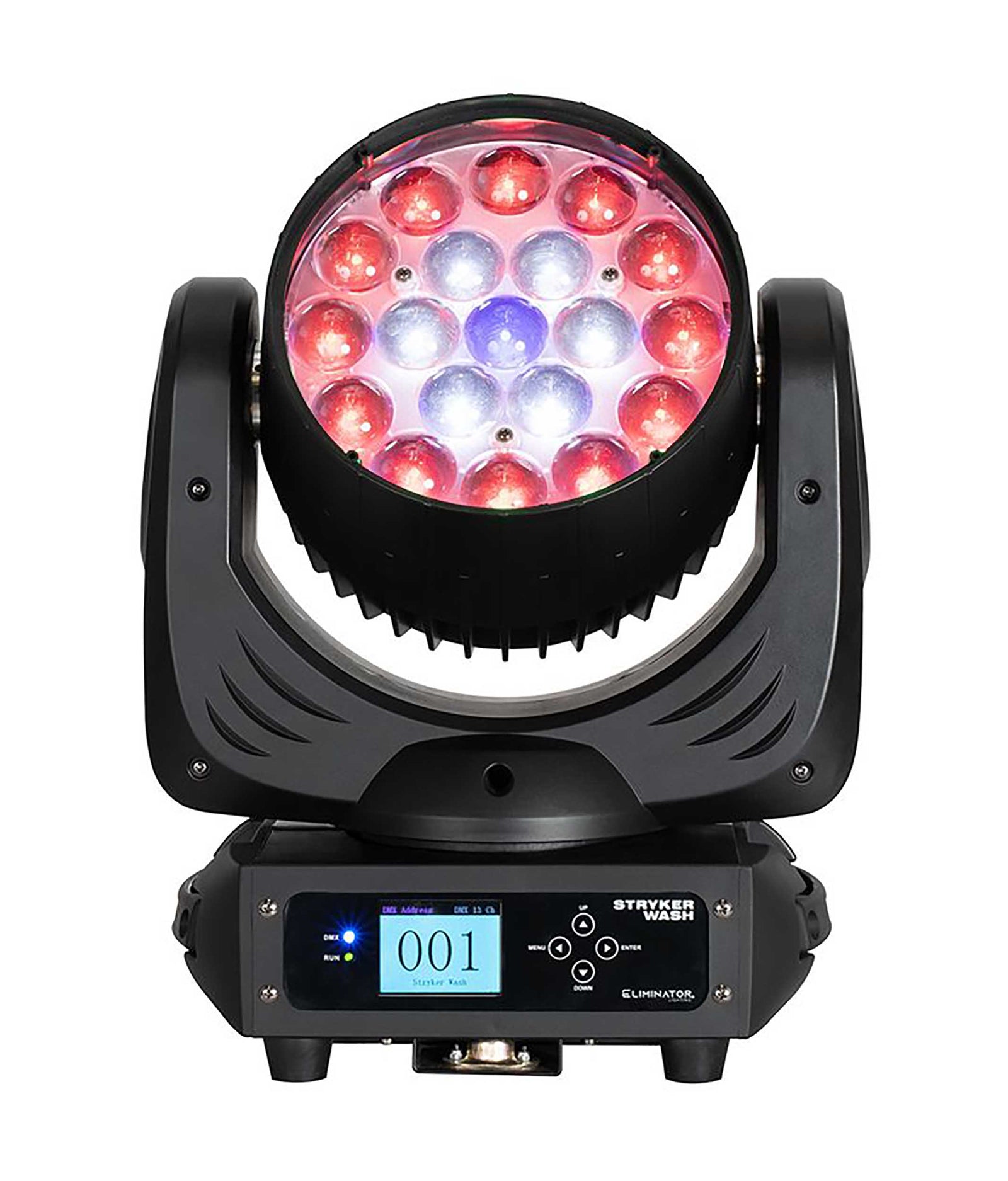 Eliminator Lighting Stryker Wash, RGBW LED Moving Head Fixture with Motorized Zoom - 228 Watt by Eliminator Lighting