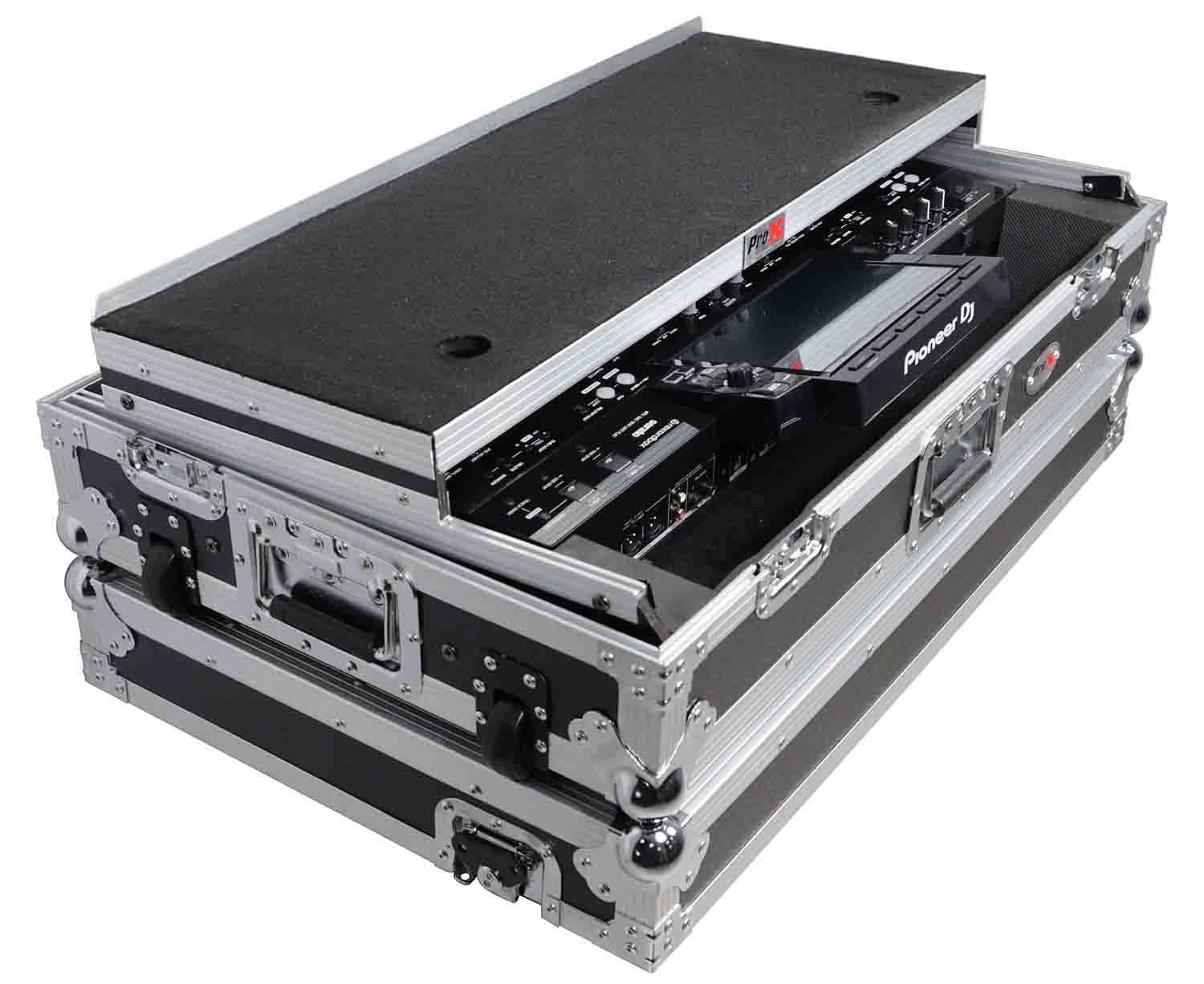 ProX XS-XDJRX3 WLT Flight Case for Pioneer XDJ-RX3, DDJ-REV5 DJ Controller with Laptop Shelf 1U Rack Space and Wheels by ProX Cases
