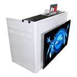 C-Stock: ProX XF-MESAMEDIA MK2, DJ Facade Table Workstation Includes TV Bracket Mount White and Black Scrims and Carry Bag by ProX Cases