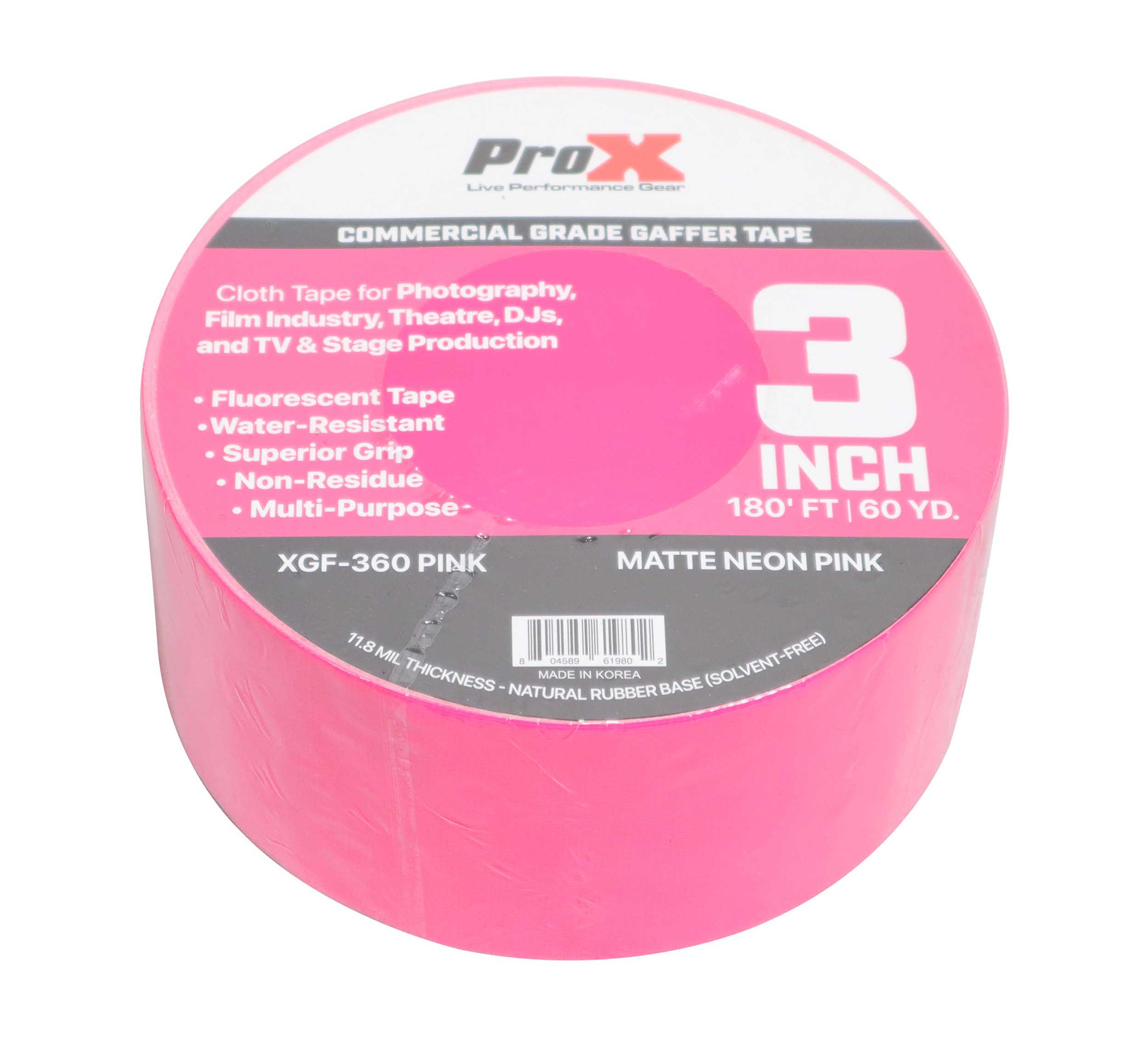 ProX XGF-360, 3-inch 60YD Matte Commercial Grade Gaffer Tape Pros Choice Non Residue - 180Ft by ProX Cases