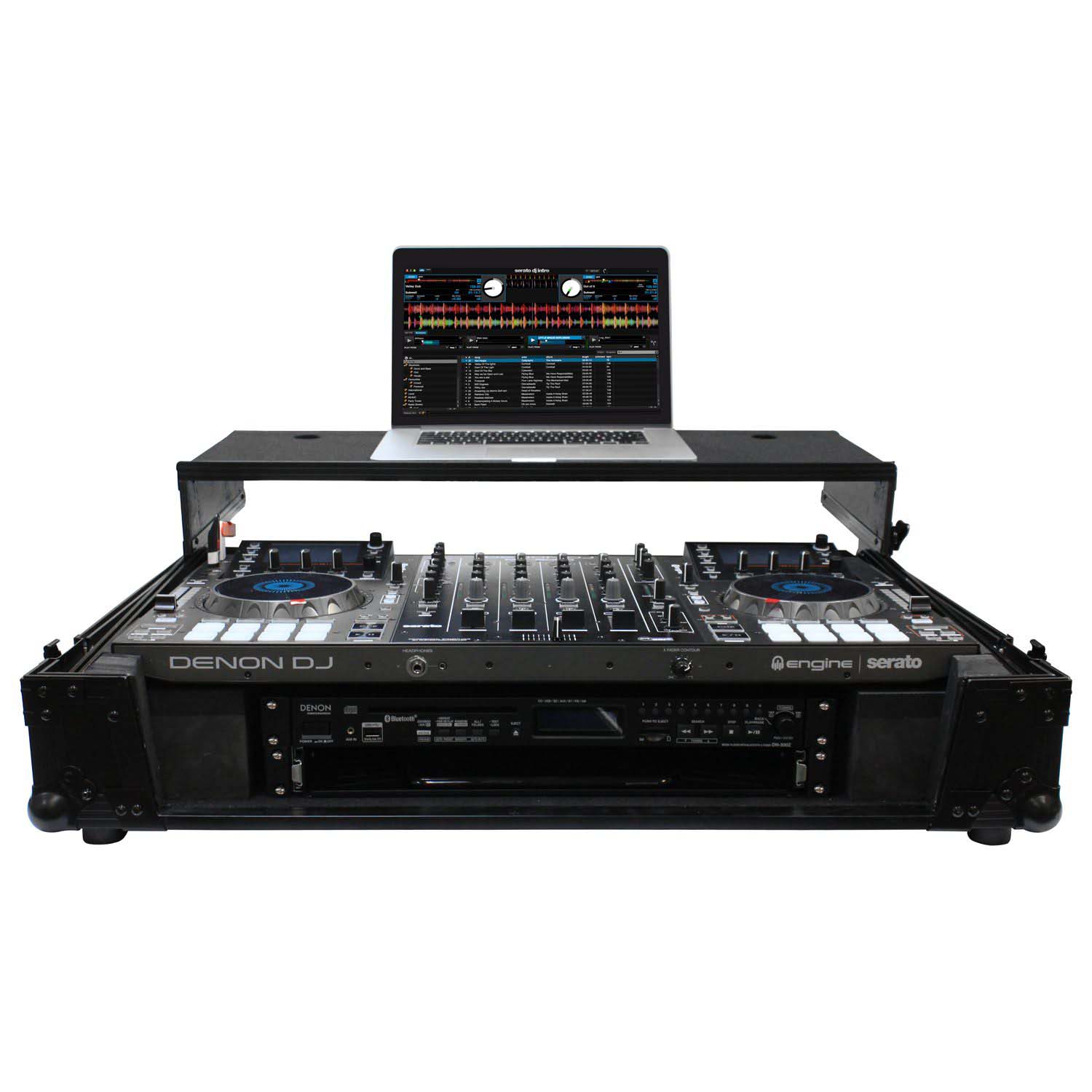 B-Stock: Odyssey FZGSMCX8000W2BL Flight Case for Denon MCX8000 DJ Controller with 2U Rack Space, Wheels, and Glide Platform - Black by Odyssey