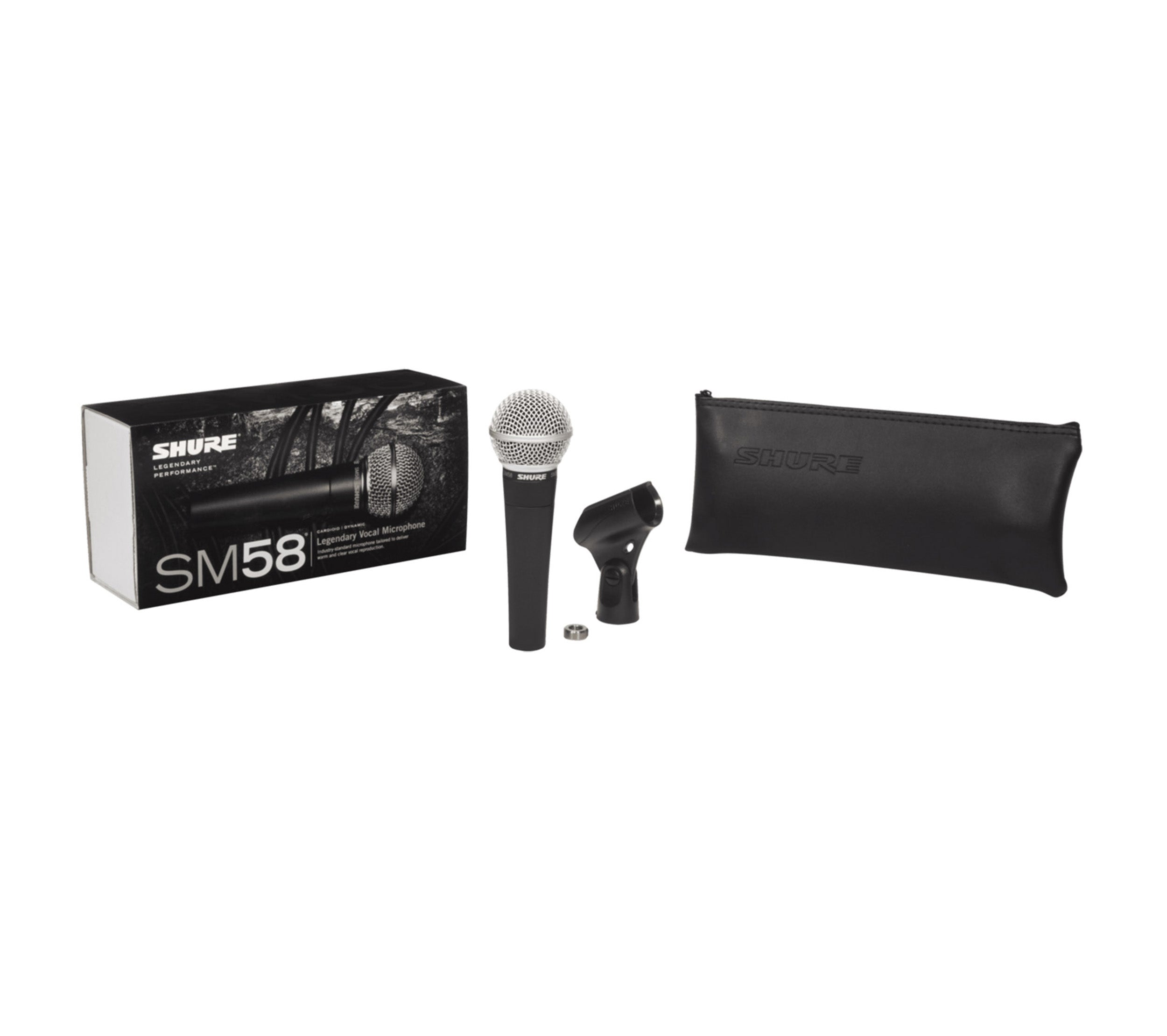 Shure SM58-LC Dynamic Vocal Microphone with Stand Adapter and Zippered Carrying Case