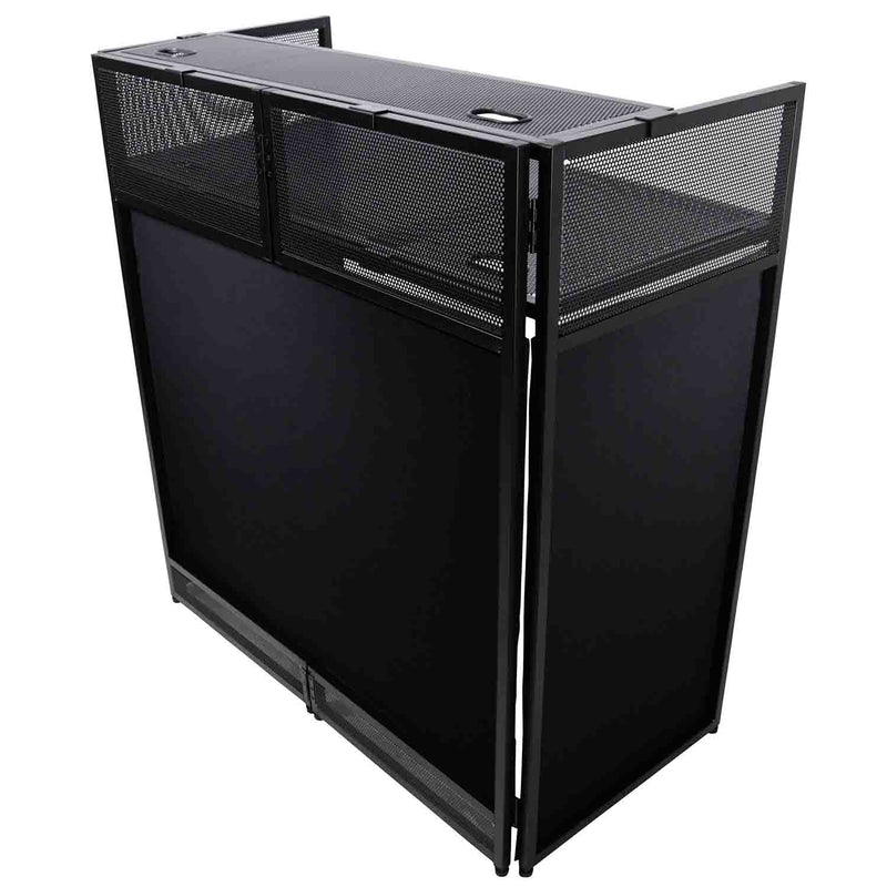 B-Stock Scratch & Dent: ProX XF-VISTA BL MK2 VISTA DJ Booth Facade Table Station with White/Black Scrim kit and Padded Travel Bag by ProX Cases