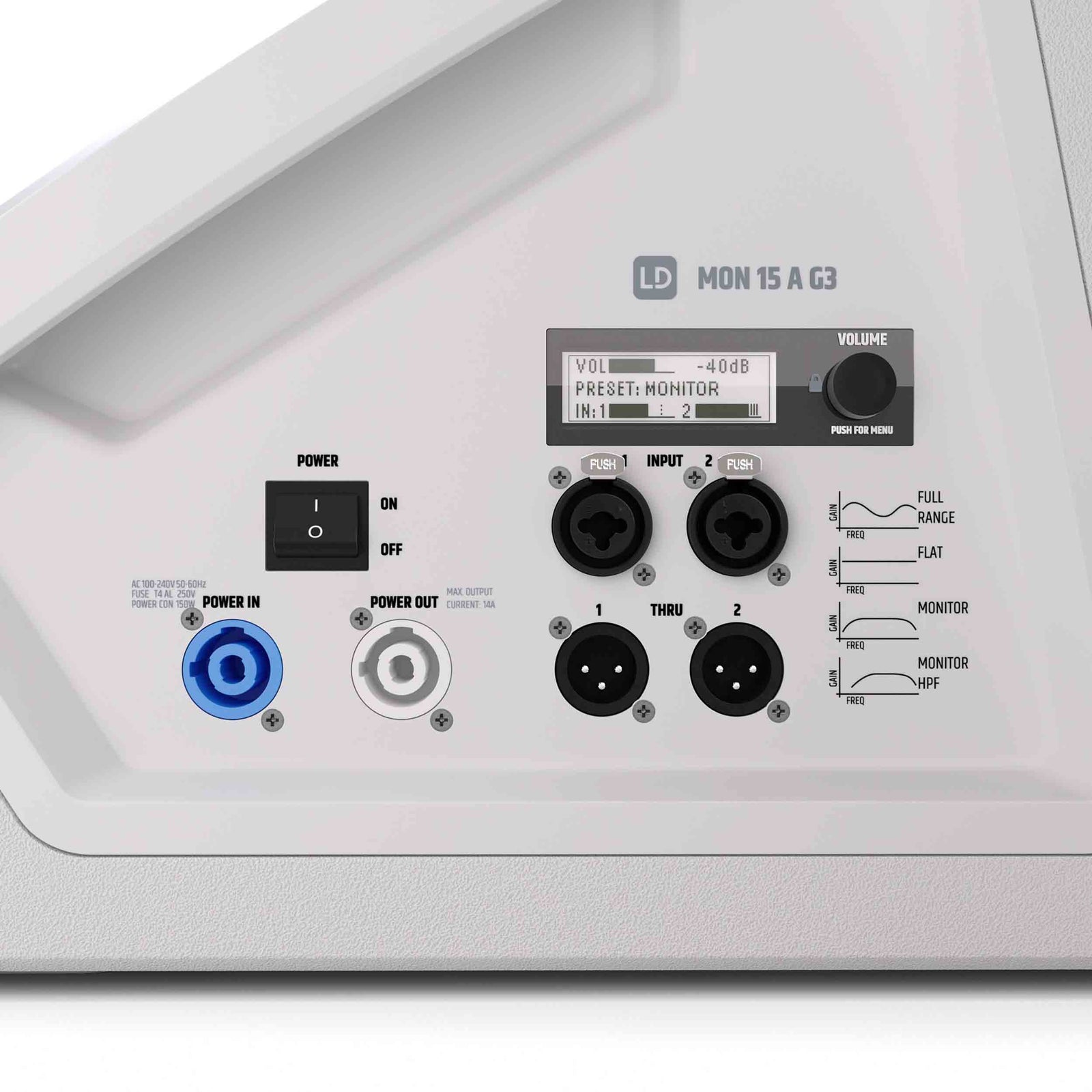 LD System LDS-MON15AG3W, 15" Powered Coaxial Stage Monitor - White by LD Systems