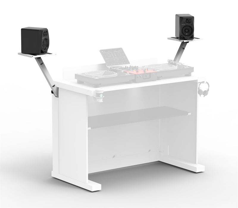 ProX XFH-B3SIDESHELFWH White Pair of Audio Monitor DJ Lighting Side Mounting Stand for B3 DJ Table Workstation by Humpter by ProX Cases