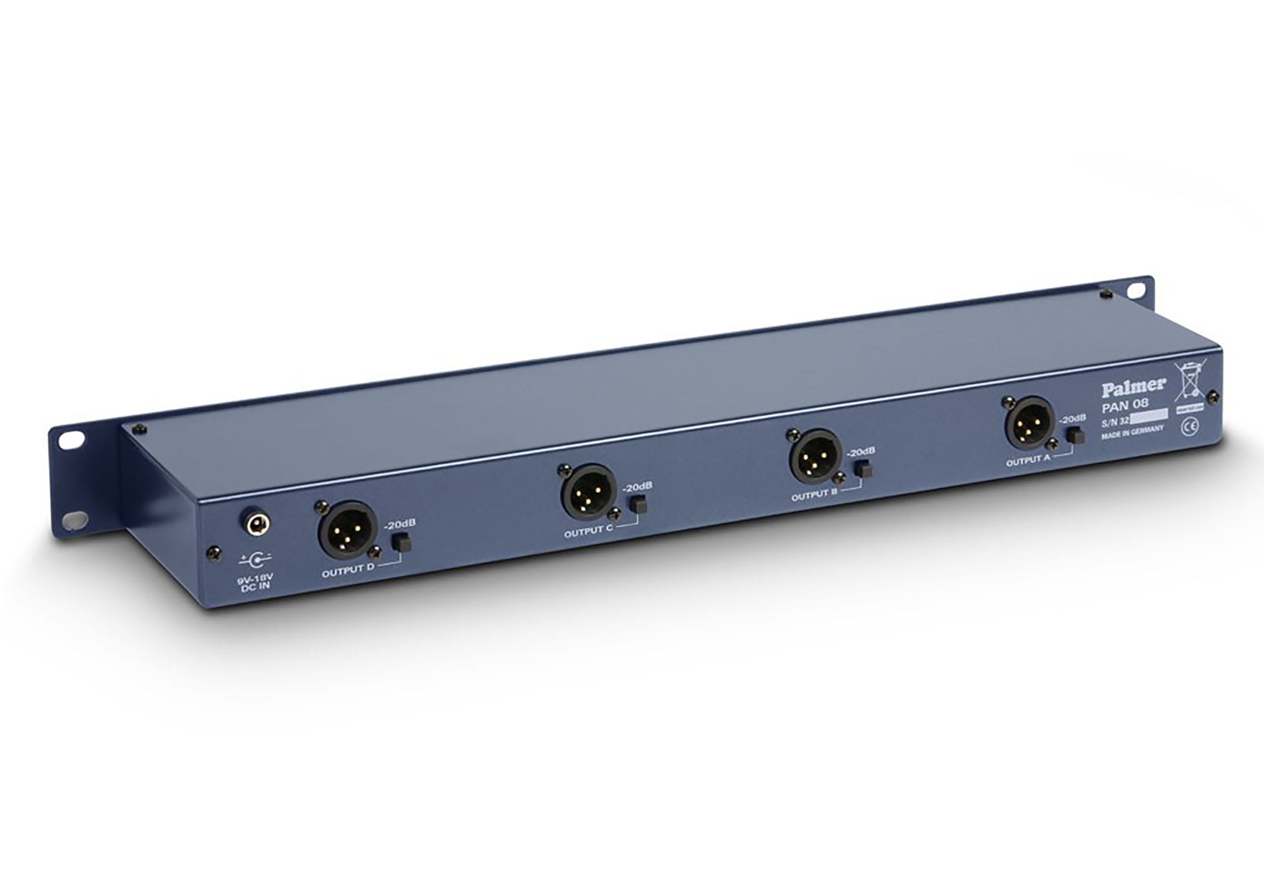 Palmer PAN 08 19" DI/Line Isolation Box 4 Channels Active by Palmer