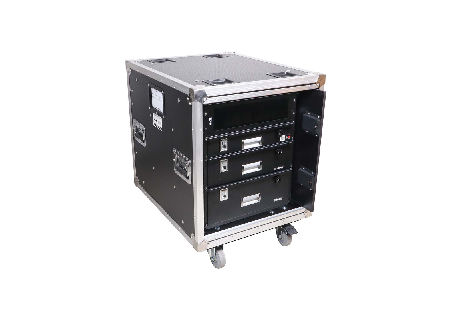 ProX XS-12USLAM24, 12U Vertical Rack Mount Case with 2 Sliding Doors and Caster Wheels by ProX Cases