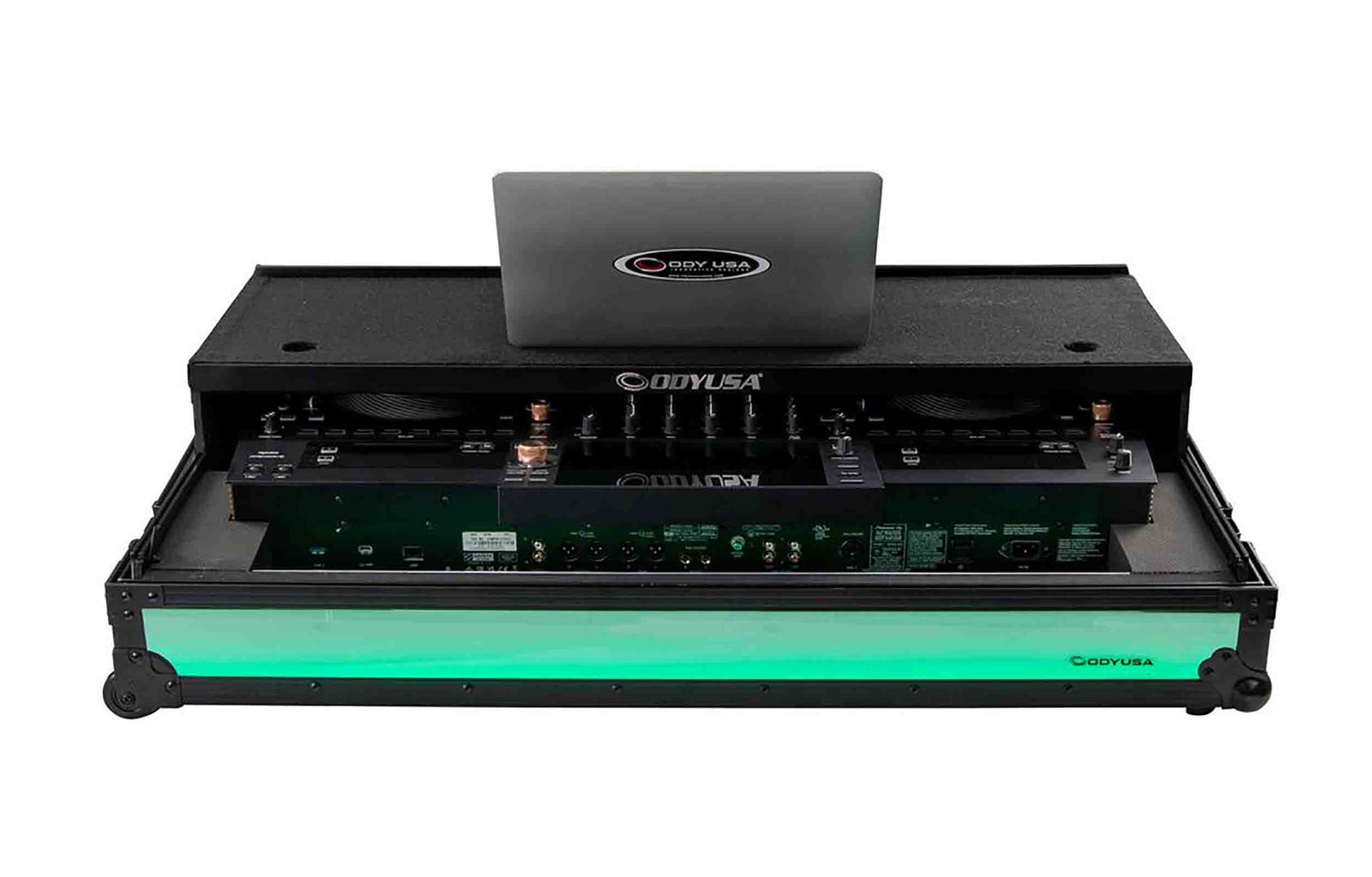 Odyssey FFXOPUSQUADCW1, Flight Effects Case for Pioneer DJ OPUS-QUAD Controller with Glide Style Laptop Platform and Wheels by Odyssey