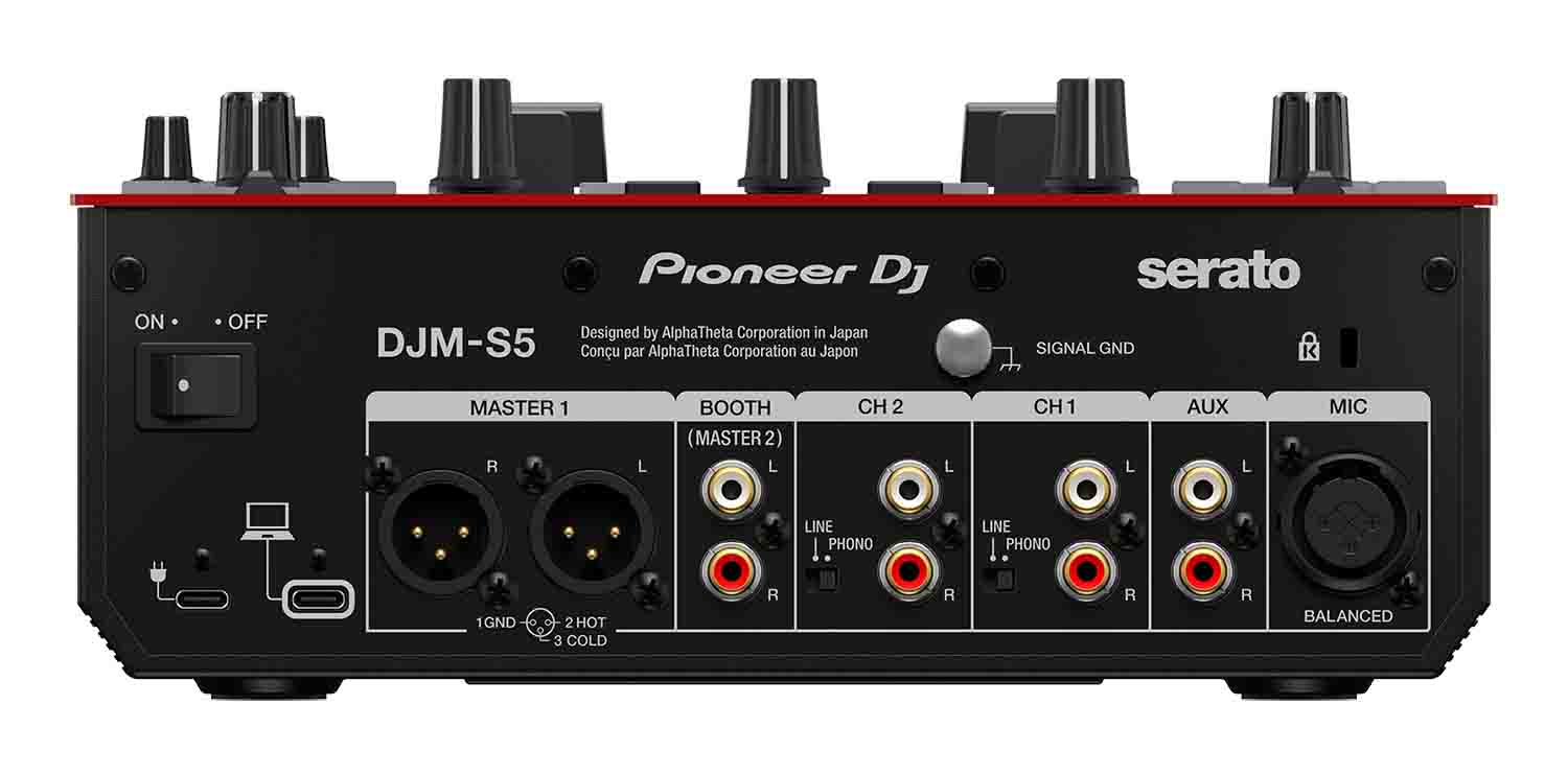 Pioneer DJ DJM-S5 Scratch Style 2-Channel DJ Mixer for Serato DJ Pro - Gloss Red