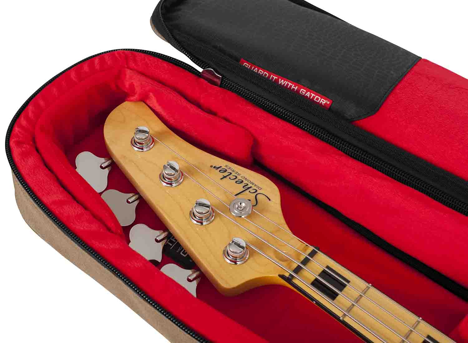 Gator Cases GT-BASS-TAN Transit Series Bass Guitar Gig Bag with Tan Exterior by Gator Cases