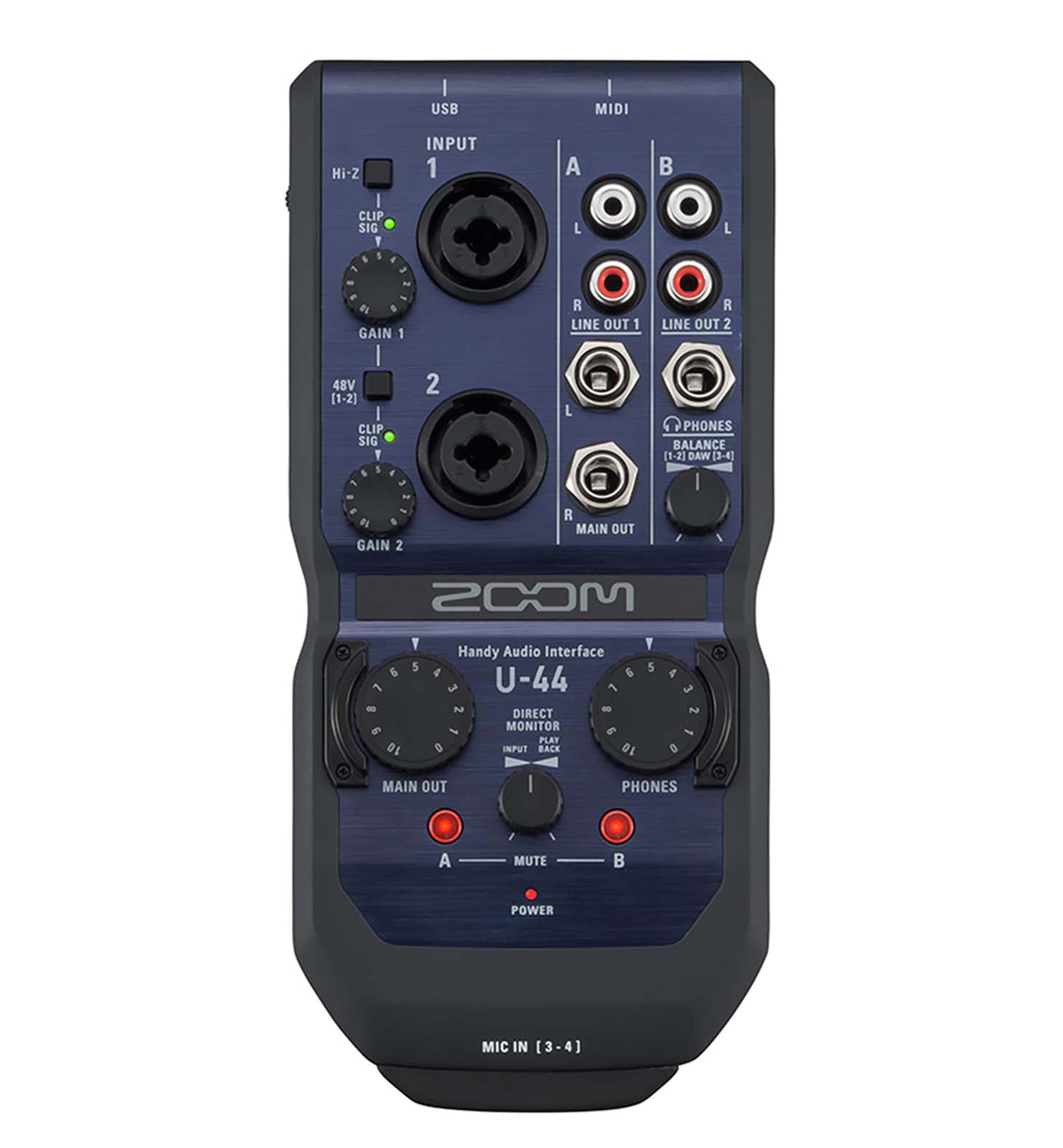 Zoom U-44 Handy Audio Interface High Quality Recording And Playback by Zoom