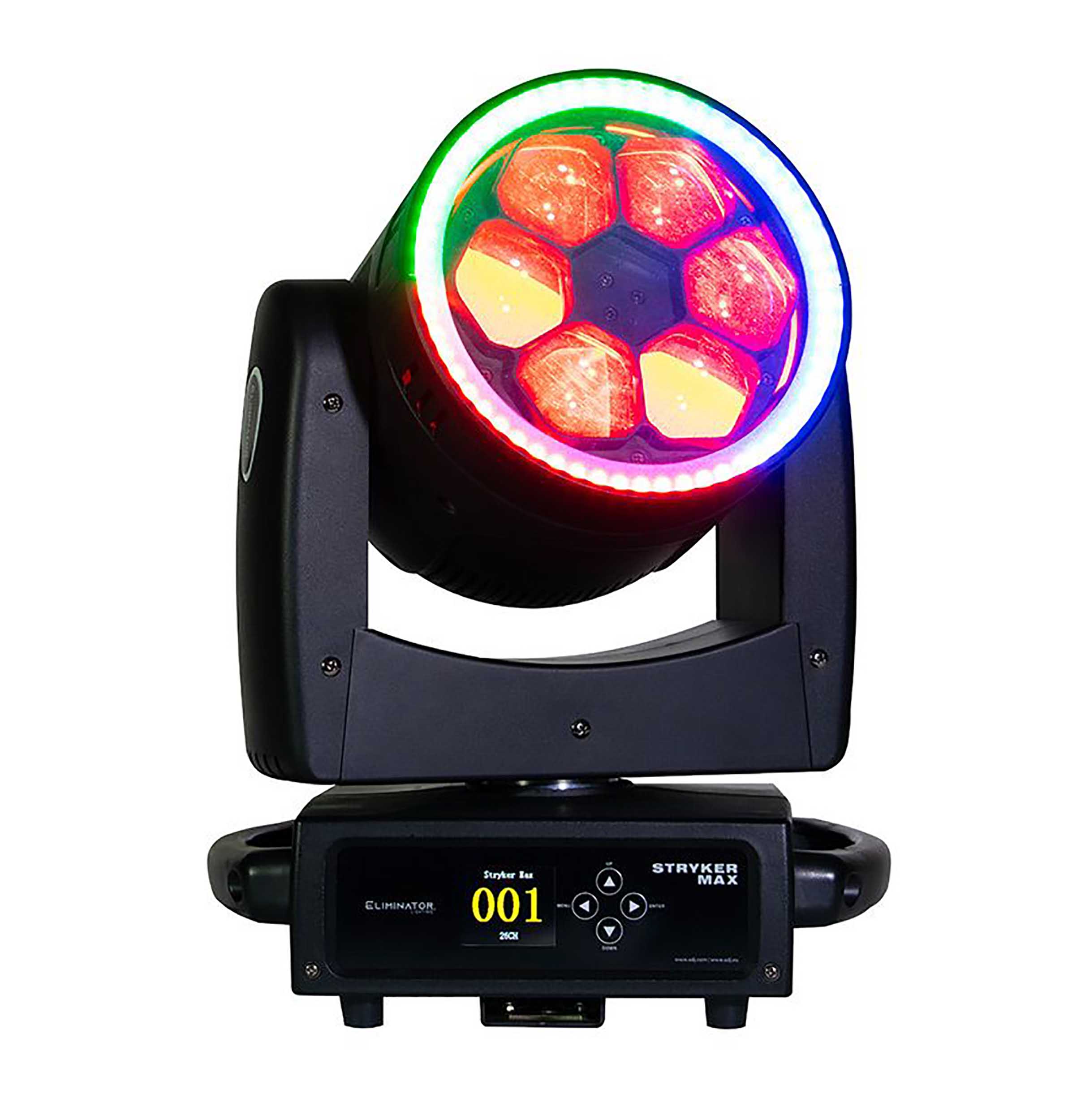 Eliminator Lighting Stryker Max, 6 x 40W LED Moving Head Wash Light Quad RGBW