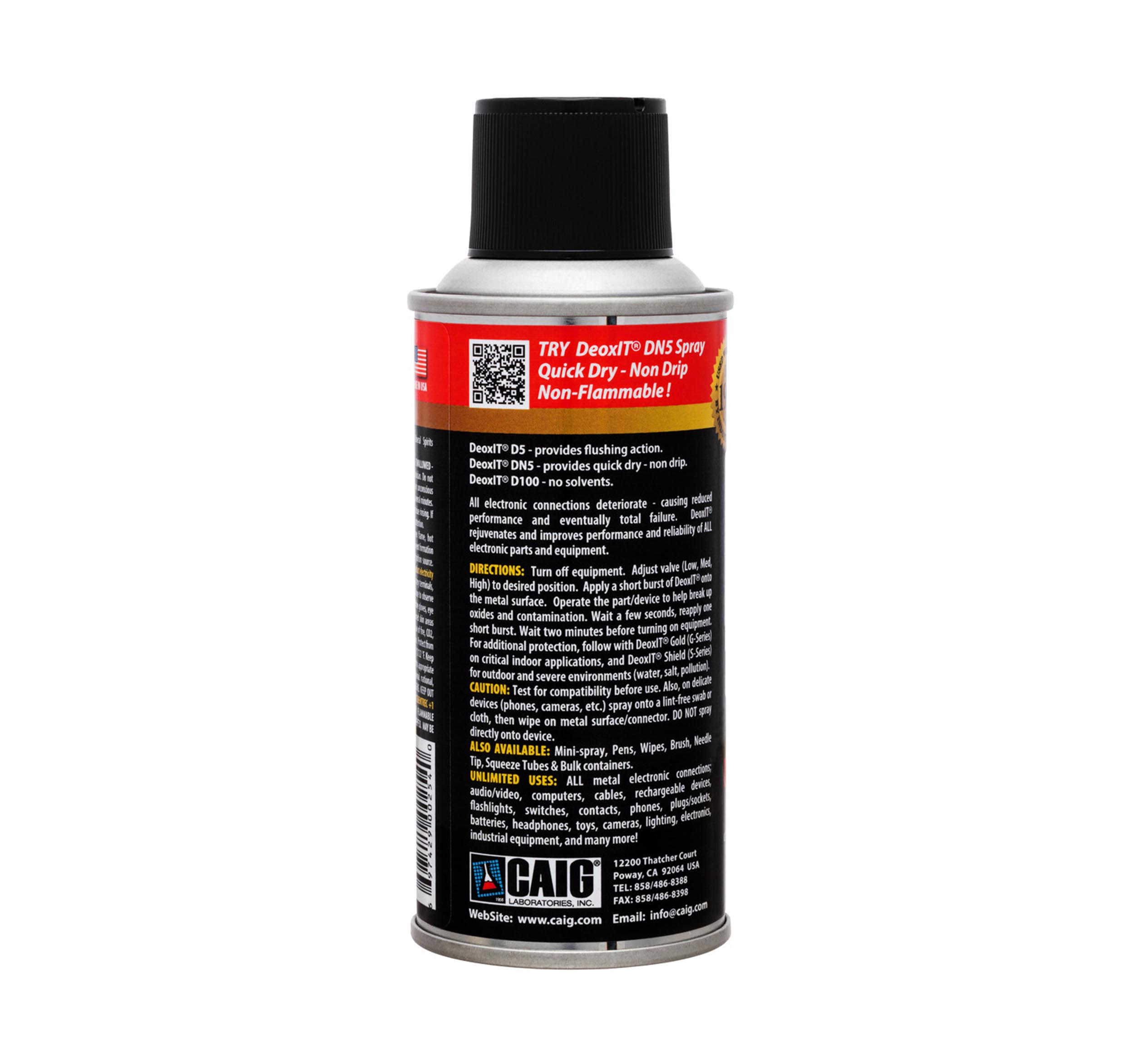 CAIG Laboratories DeOxit D5S-6, 5% Cleaning Solution Spray - 5 oz