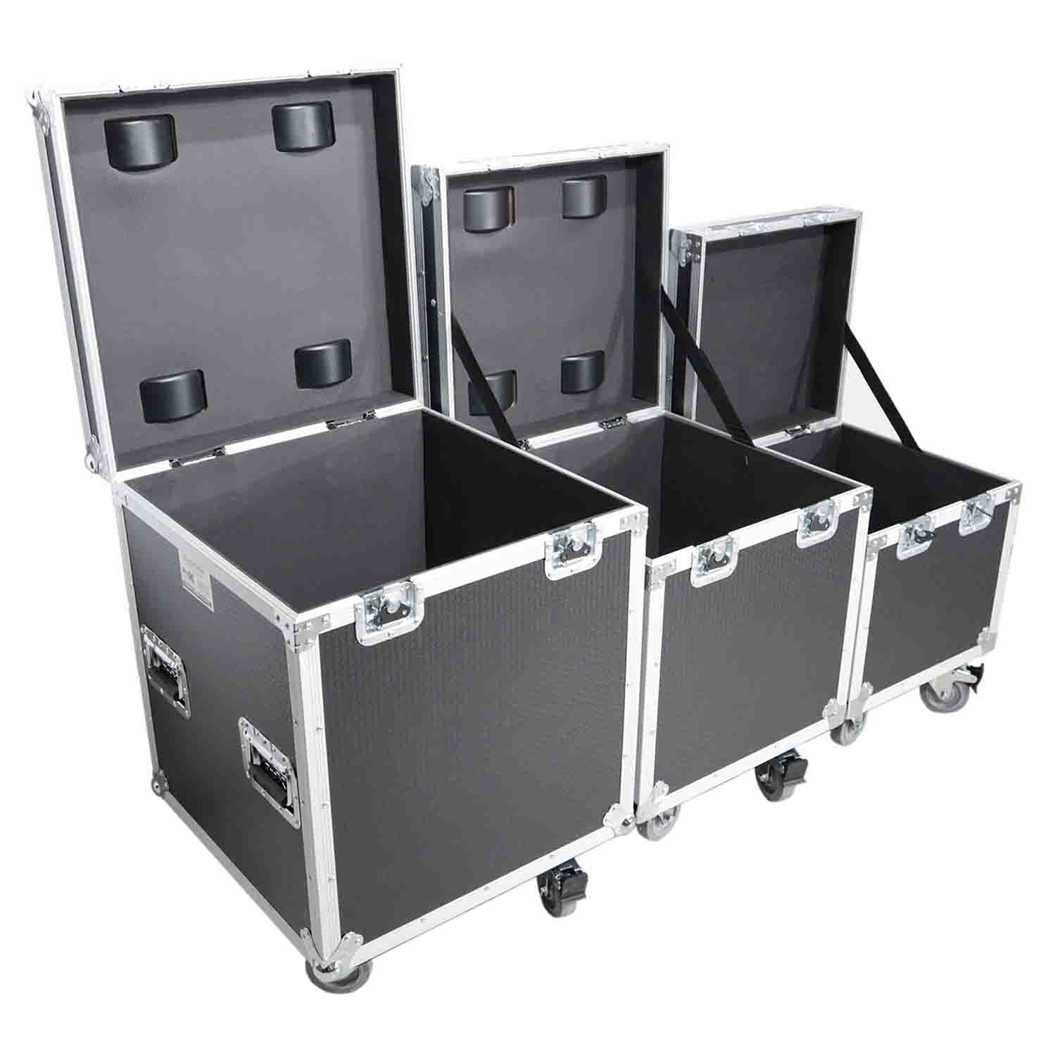 B-Stock: ProX XS-UTL49 PKG3, ATA Style Road Cases Large, Medium and Small Size with Wheels - Package of 3