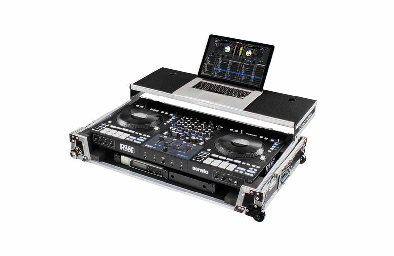 Odyssey FZGSRANE4W1 1U Flight Case with Glide Style Laptop Platform and Wheels for Rane Four Controller by Odyssey