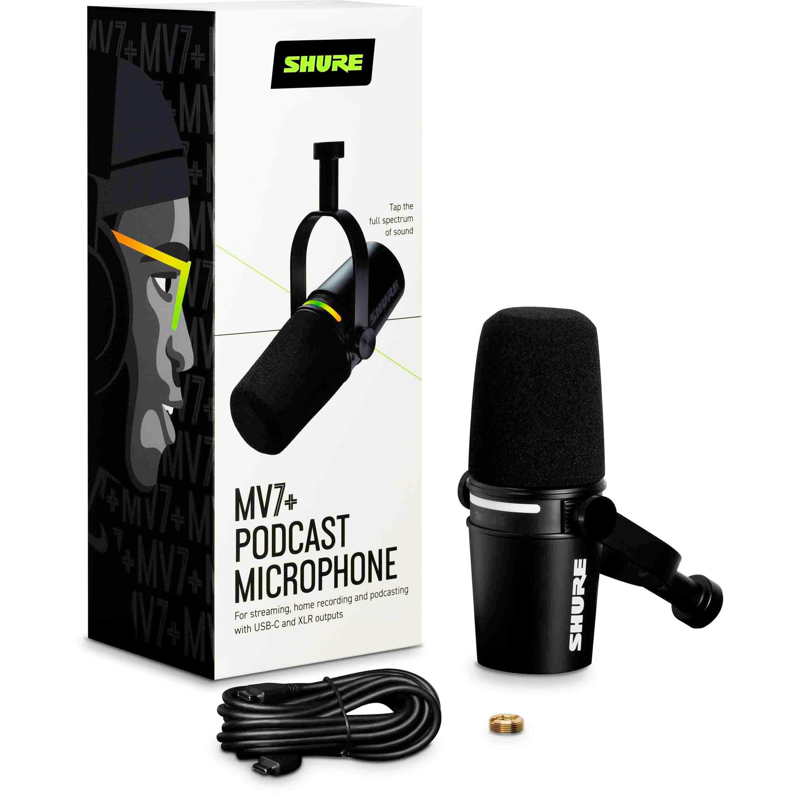Shure MV7+-K Hybrid Podcast Microphone - Black by Shure