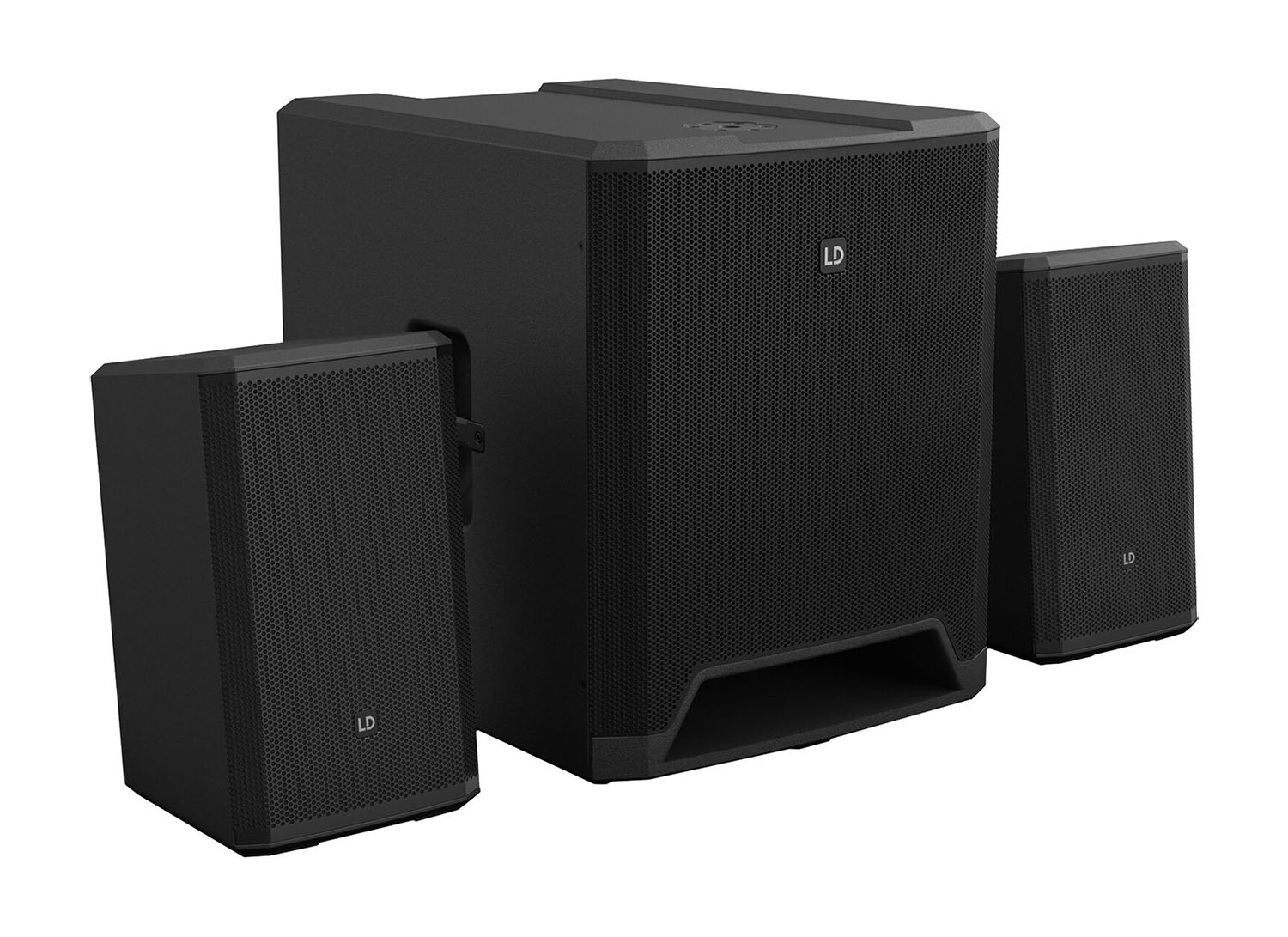 LD Systems DAVE 18 G4X Compact 2.1 Powered PA System with Bluetooth and Mixer - 2000W RMS