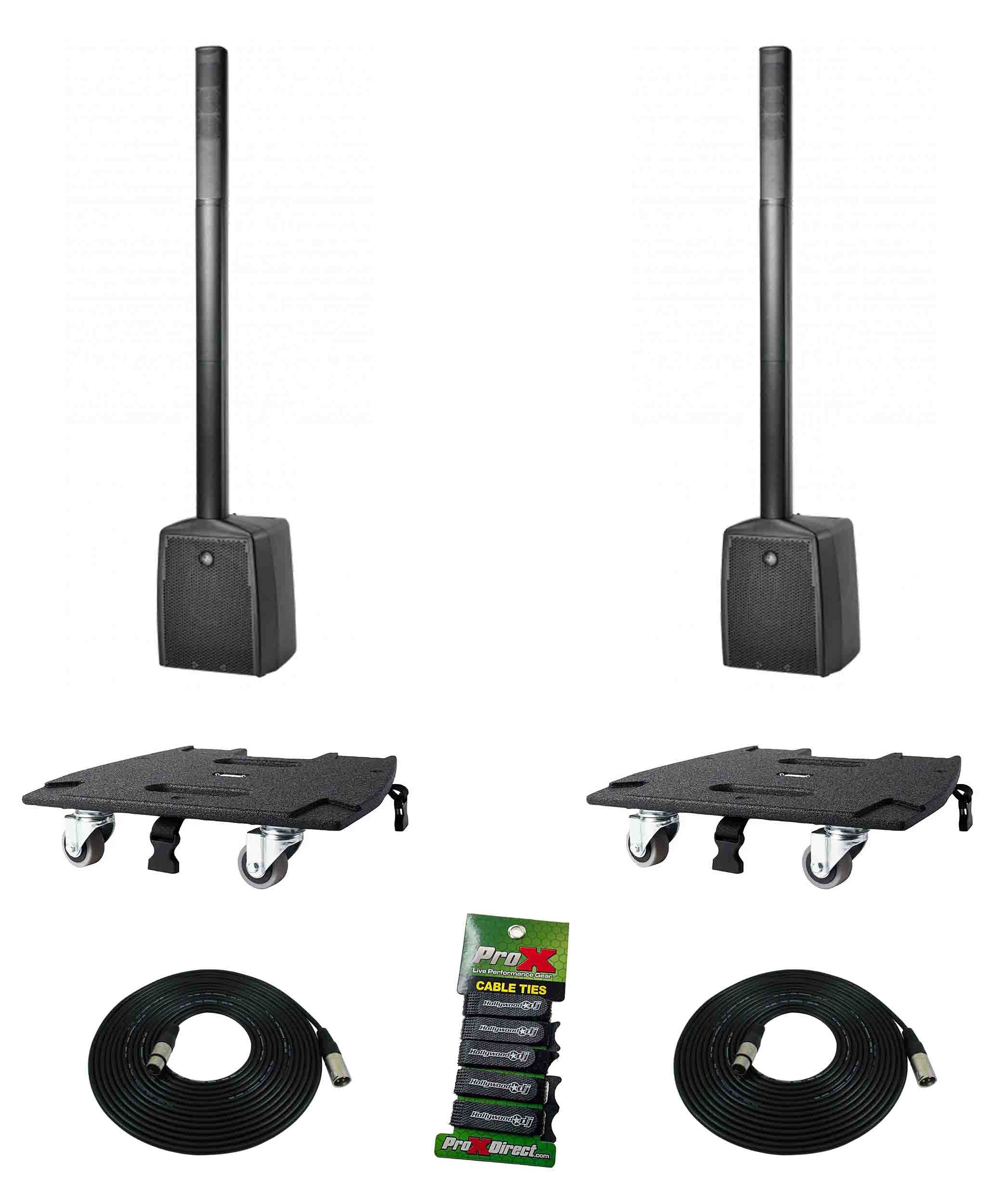 DAS Audio ALTEADUO10APLDUO, 3-Way Powered Portable Column System DJ Package with Transport Dolly by DAS Audio