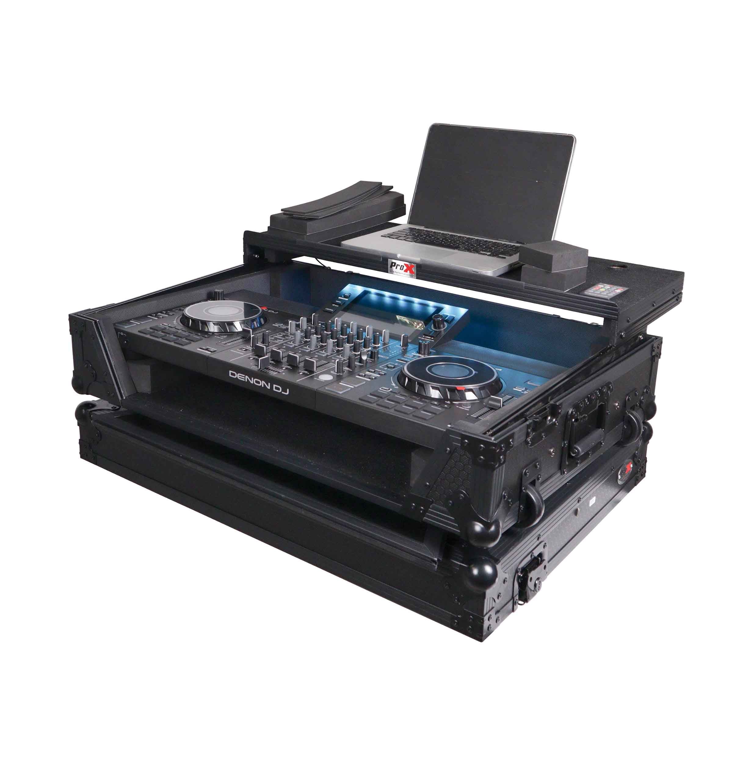 ProX XS-SCLIVE4 LTBL LED, ATA Flight Style Road Case for Denon SC Live 4 Controller - Black by ProX Cases