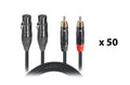 ProX XC-DRXF05 X50, DJ Package High Performance Dual Cable RCA Male to Dual XLR Female Cable 5 Feet - Set of 50 by ProX Cases