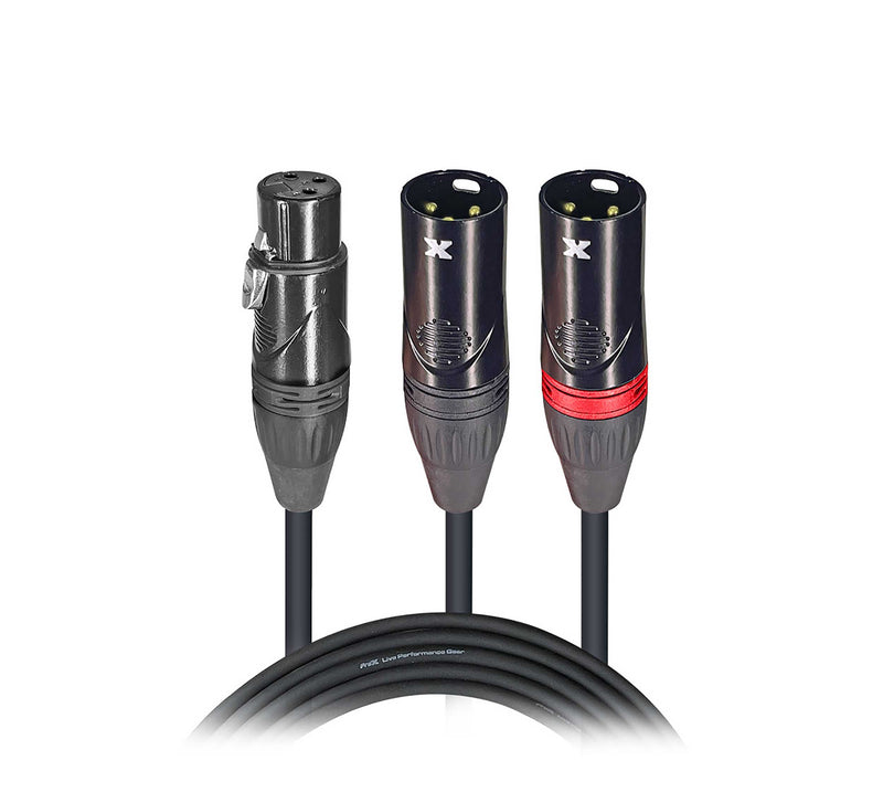 ProX XCYXF, Balanced XLR-F to Dual XLR-M High Performance Audio Y Cable - 6 Inches by ProX Cases