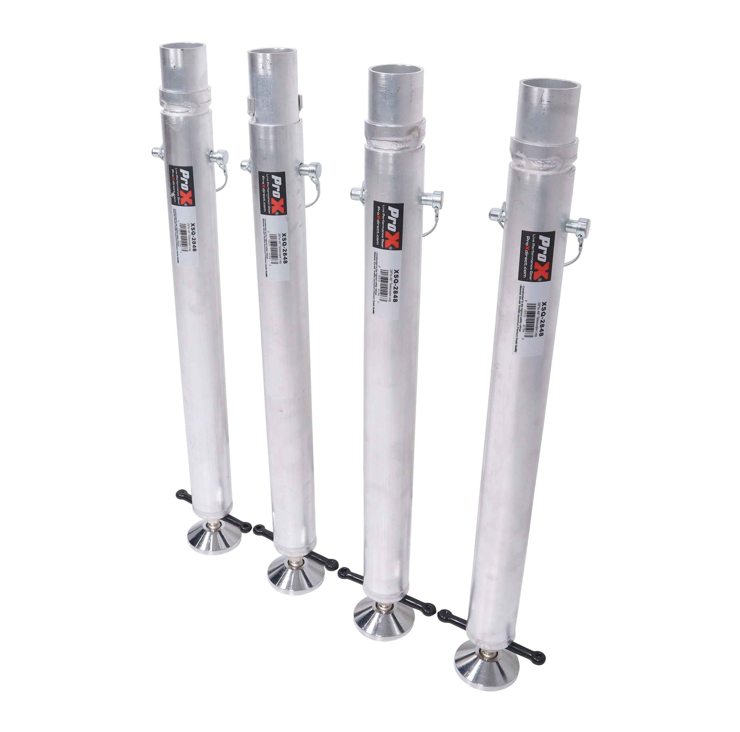 ProX XSQ-2848X4, Set of Four StageQ Platform Telescoping Legs 28-to-48-Inch Height Adjustable Legs Only by ProX Cases