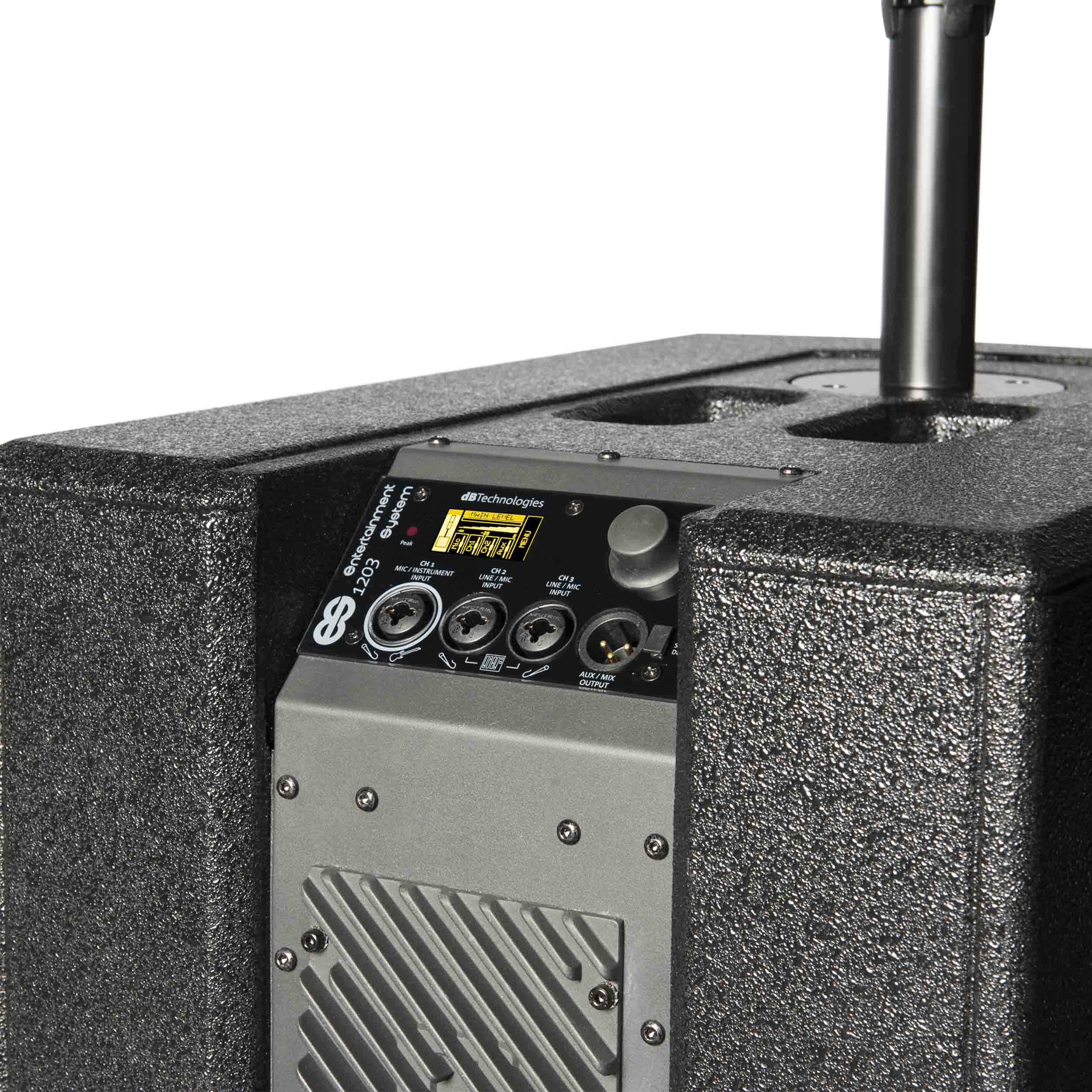 dB Technologies ES1203DPTCESTOP Portable Stereo Sound System DJ Package with Design Pole and Cover - Back by DB Technologies