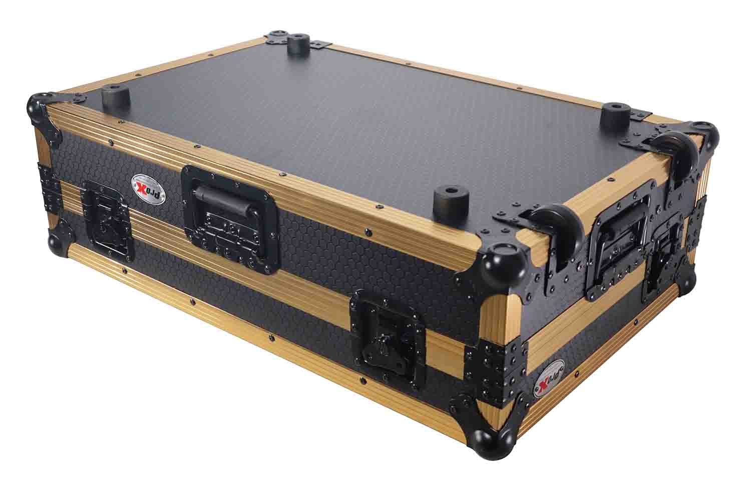 PROX XS-DDJREV7 WLT FGLD ATA Style Flight Case for Pioneer DDJ-REV7 DJ Controller with Laptop Shelf Wheels and 1U Rack Space