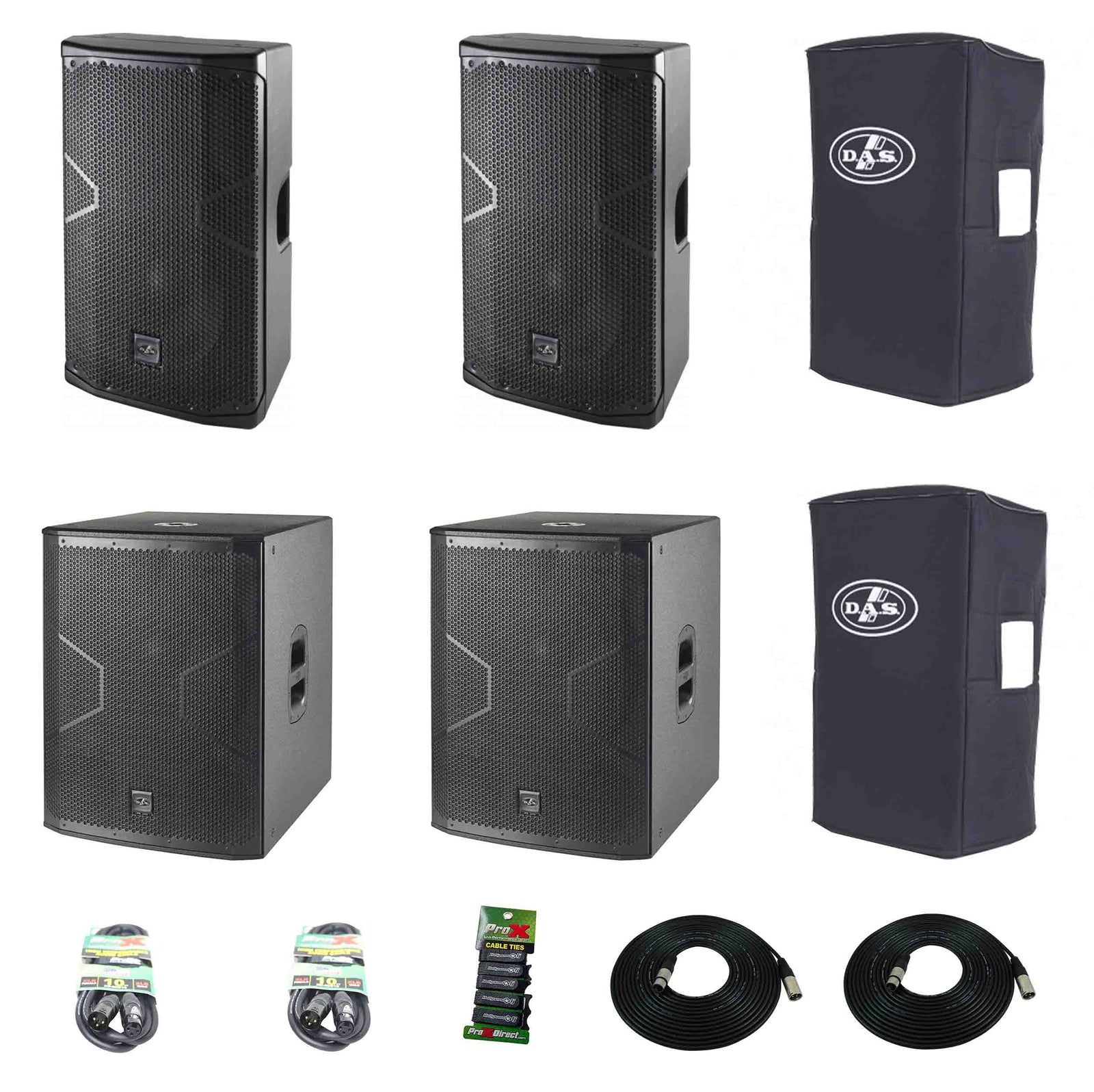 DAS Audio 412ACVRALTEA12718A 12-Inch Powered Speakers DJ Package with Subs by DAS Audio
