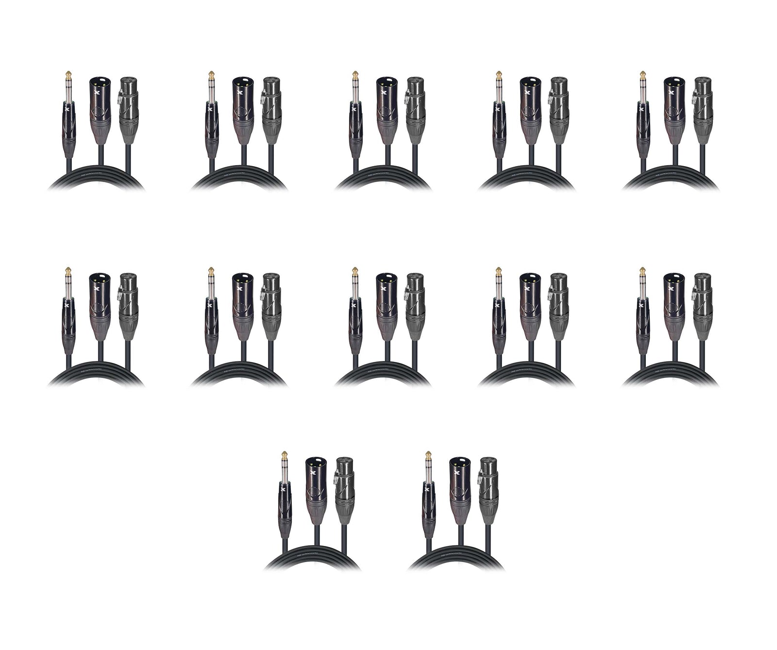 ProX XC-SYXFXM10 X10 DJ Package Balanced 1/4" TRS-M Stereo to Dual XLR-M and XLR-F High Performance Audio Y Cable - 10 Ft by ProX Cases