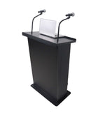 ProX X-MAESTROMEDIABL, Maestro Multi-Media Lectern Podium for LED Flatscreen TVs up to 32" with 2 Gooseneck Mic Stands - Black by ProX Cases