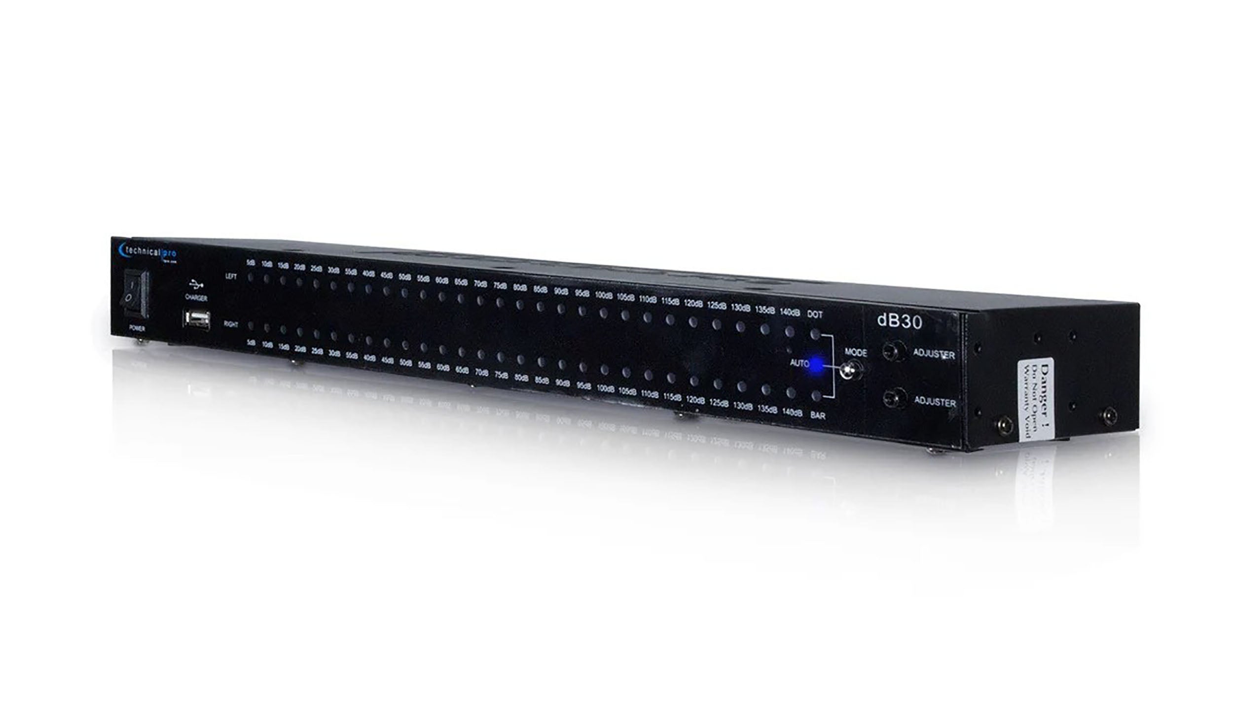 Technical Pro DB30 1U Rack Mount dB Display with Power Supply by Technical Pro