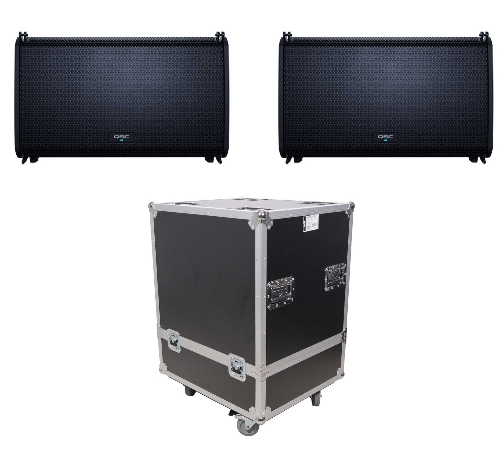 QSC LA112SP302622W, 2-Way 12" Powered Line Array Loudspeaker Package with Flight Case by QSC