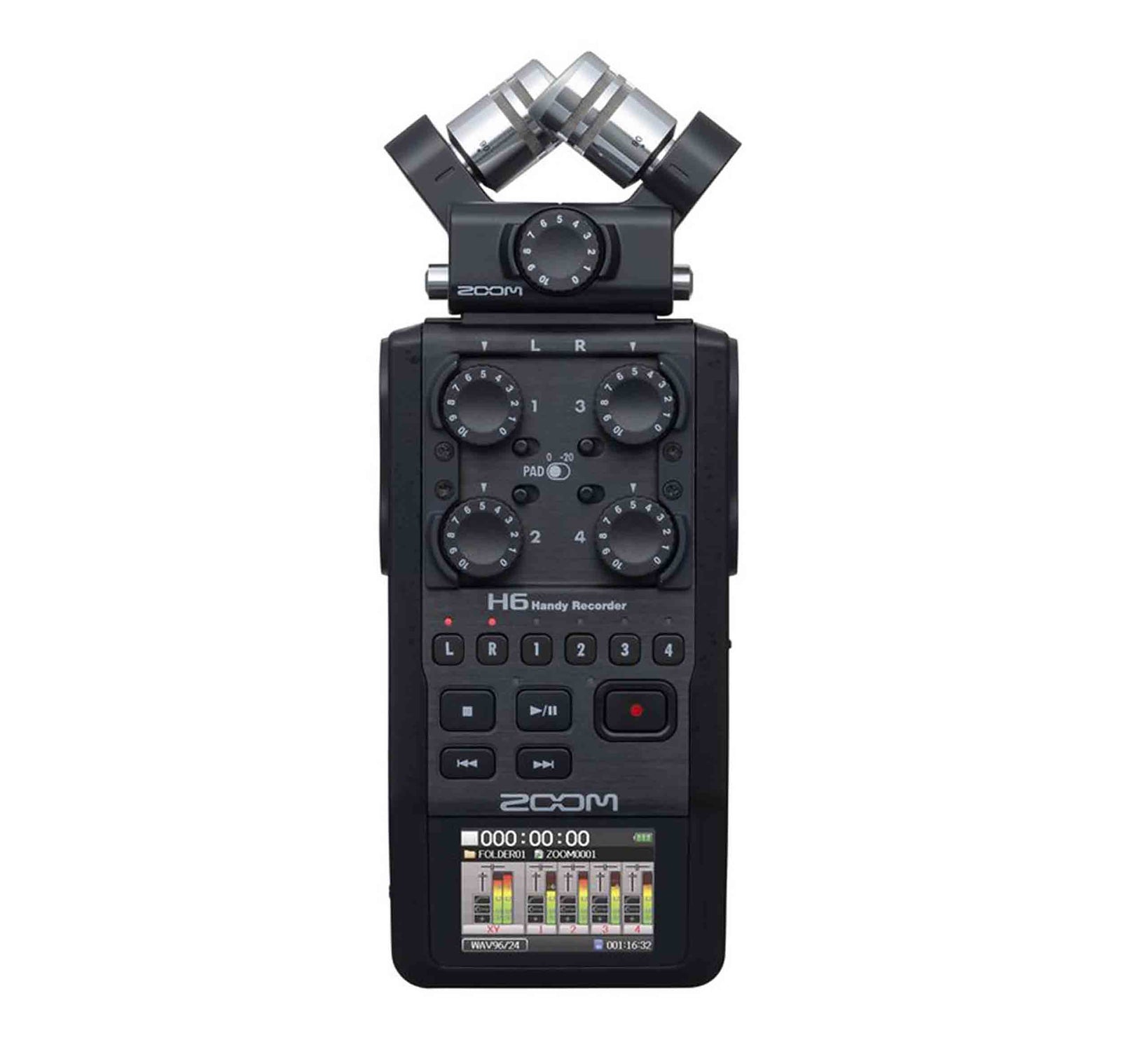 Open Box: ZOOM H6 All Black 6-Track Portable Handy Recorder by Zoom