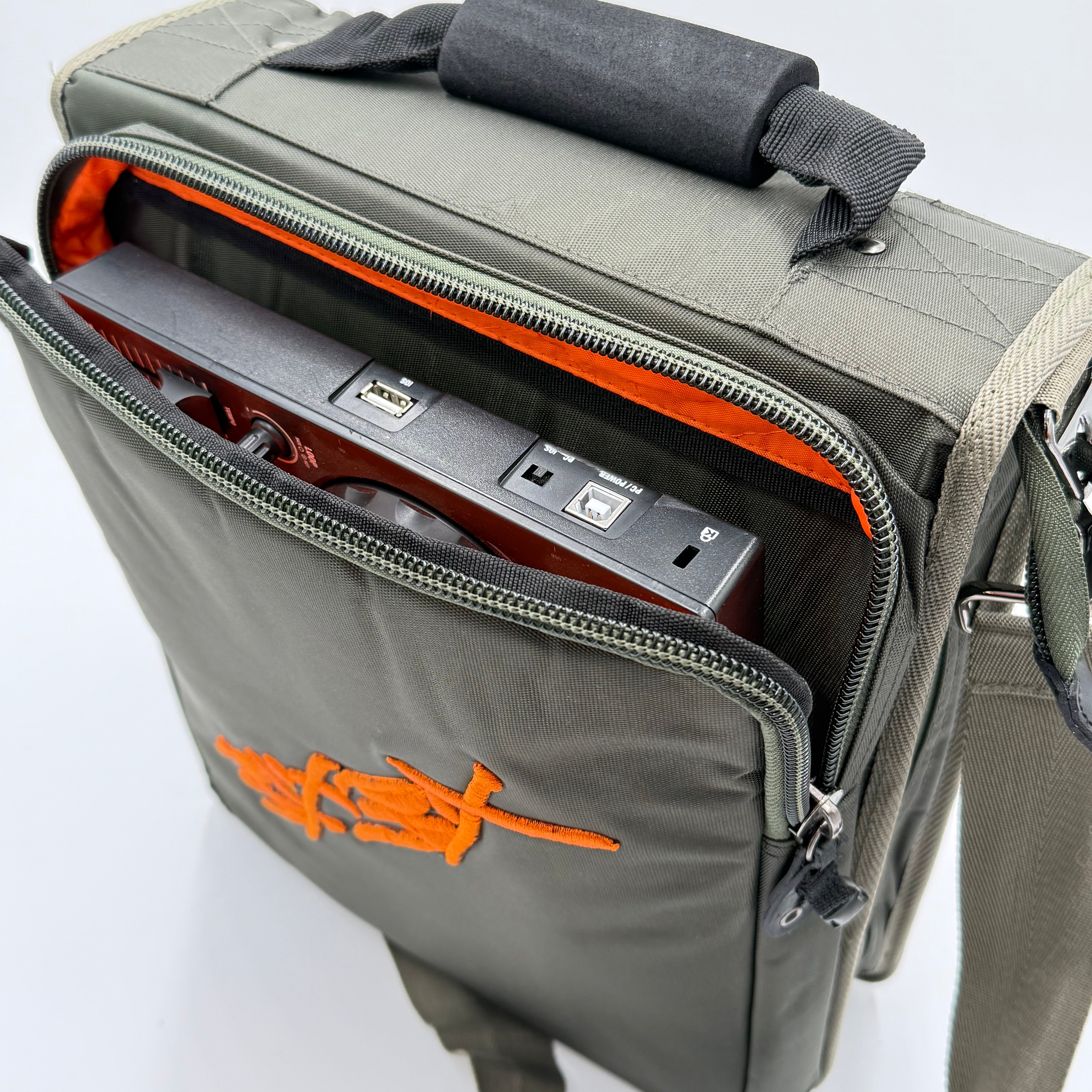 Bloxbox Olive DJ Satchel Bag - fits gobos, small midi controllers, cables, accessories by Hollywood DJ