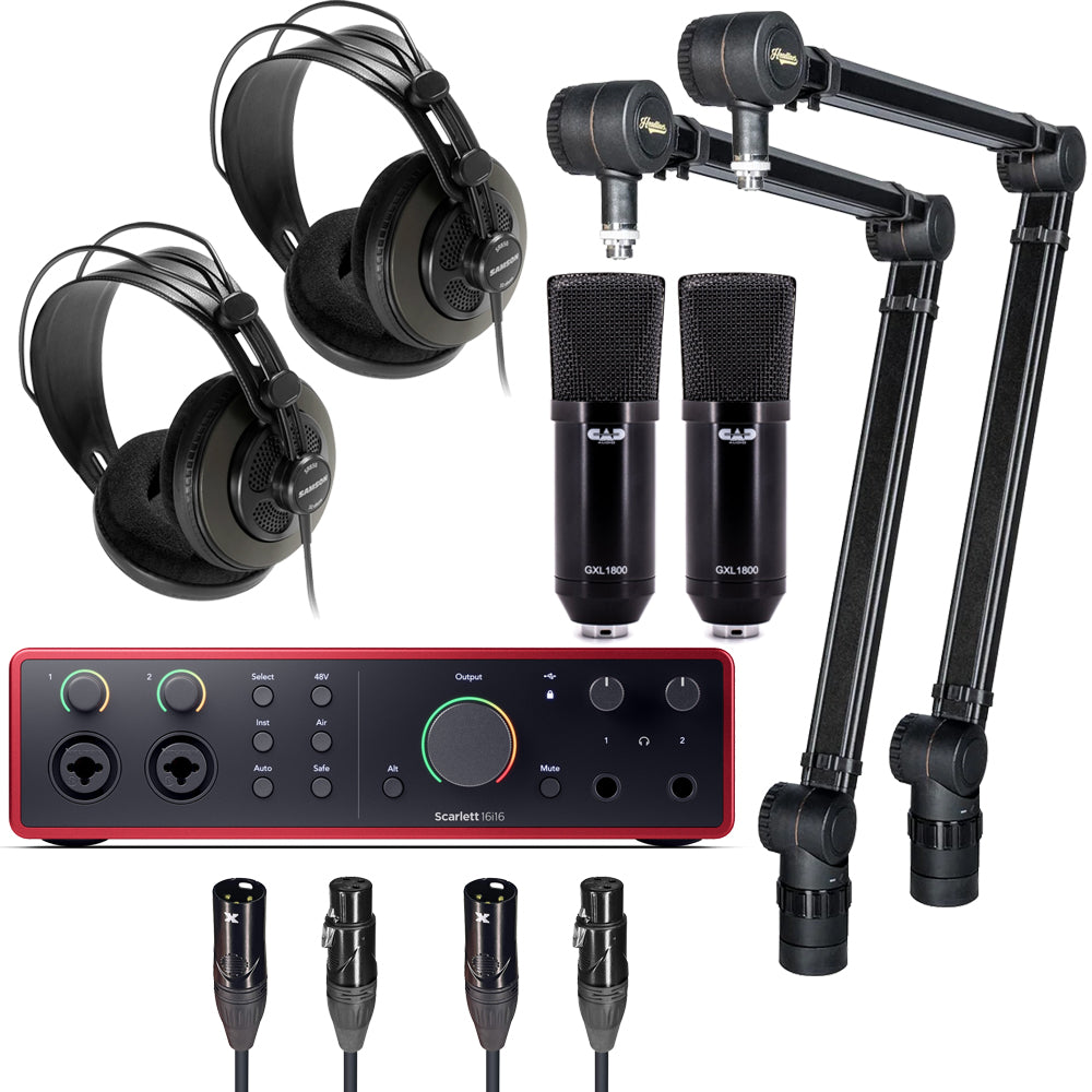 Focusrite Scarlett 16i16 4th Gen Audio Interface Speaker Package with Condenser Microphone/Stand, Headphones and Cable by Focusrite