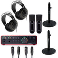 Focusrite Scarlett 2i2 4th Gen Audio Interface Speaker Package with Condenser Microphone/Stand, Headphones and Cable by Focusrite