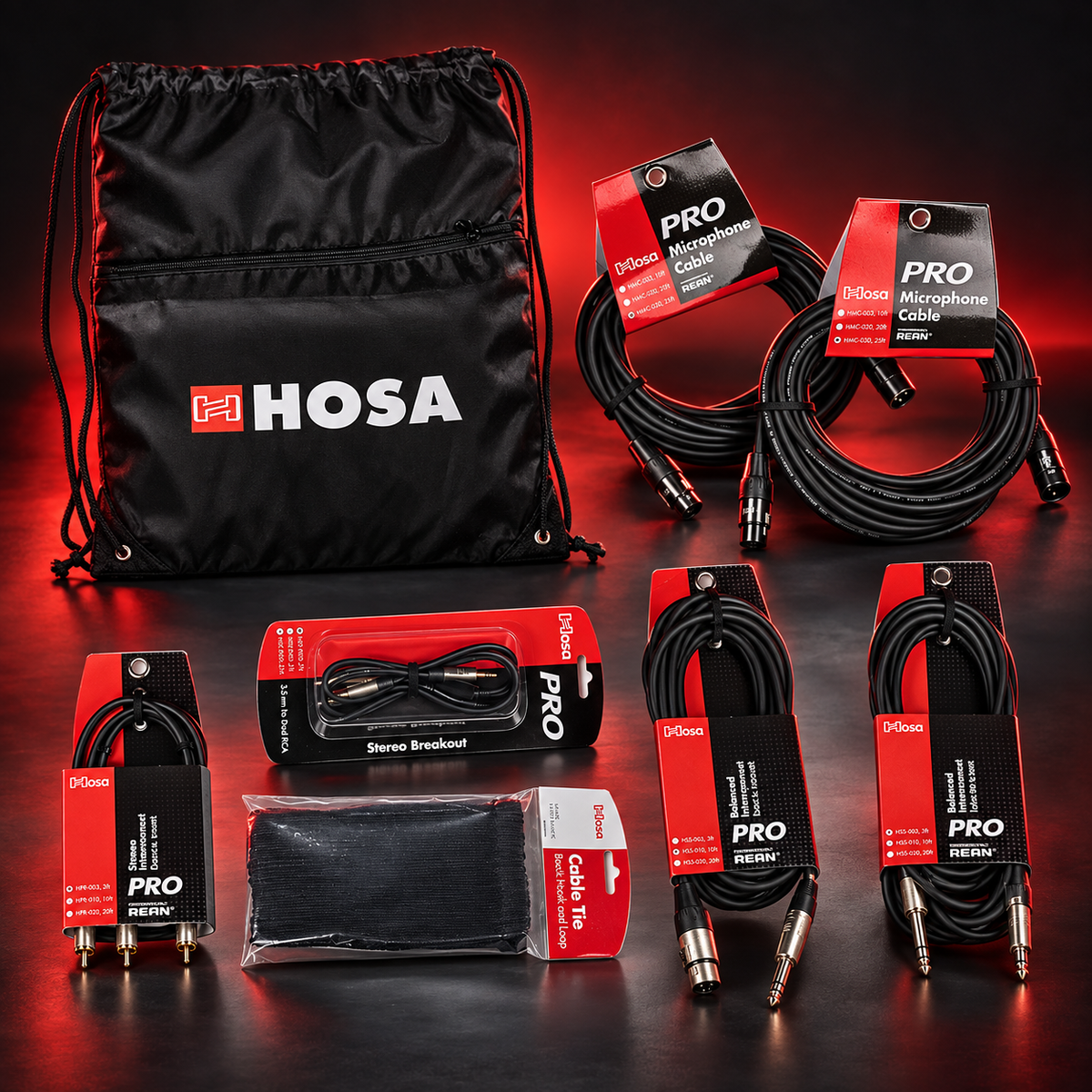 Hosa DJP-309, DJ Pro Kit with Pro Cables for Mobile and Club DJs